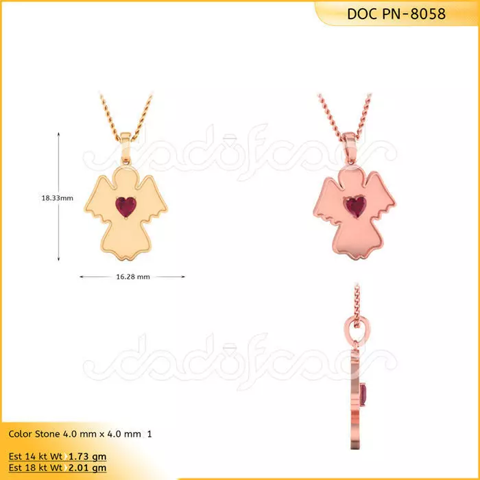 light weight yellow gold diamond pendent -DOC-P8058 3D print model