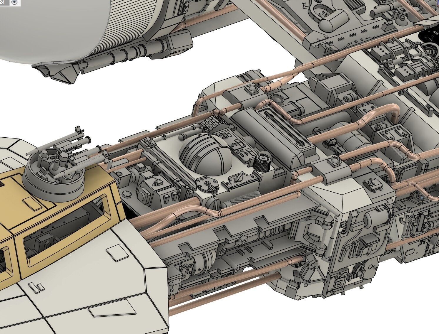 STAR WARS YWING RED JAMMER VERSION  SUPER DETAILED 3D print model_3