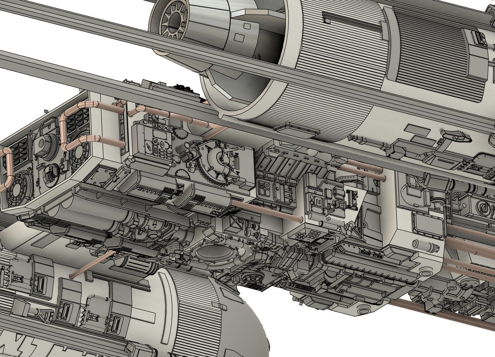 STAR WARS YWING RED JAMMER VERSION  SUPER DETAILED 3D print model_7