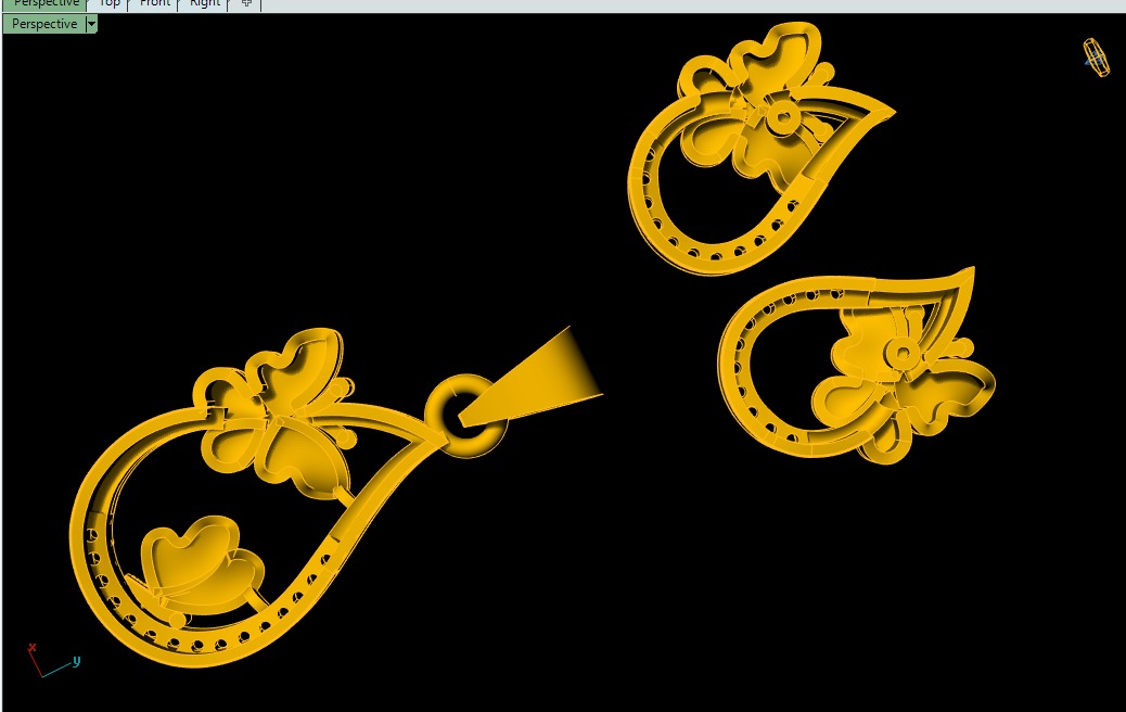  Fancy Butterfly Pendant Set - 008 3D print model_7