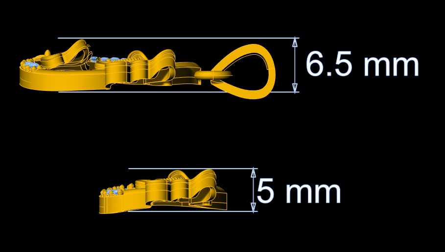  Fancy Butterfly Pendant Set - 008 3D print model_2
