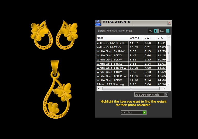  Fancy Butterfly Pendant Set - 008 3D print model_4