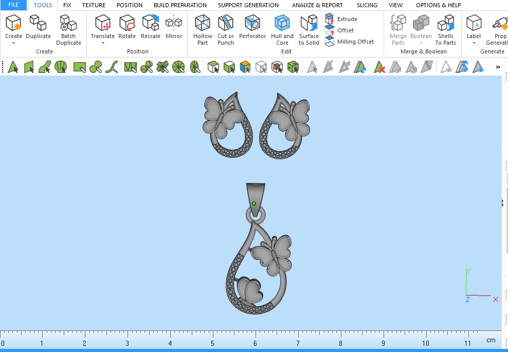  Fancy Butterfly Pendant Set - 008 3D print model_8