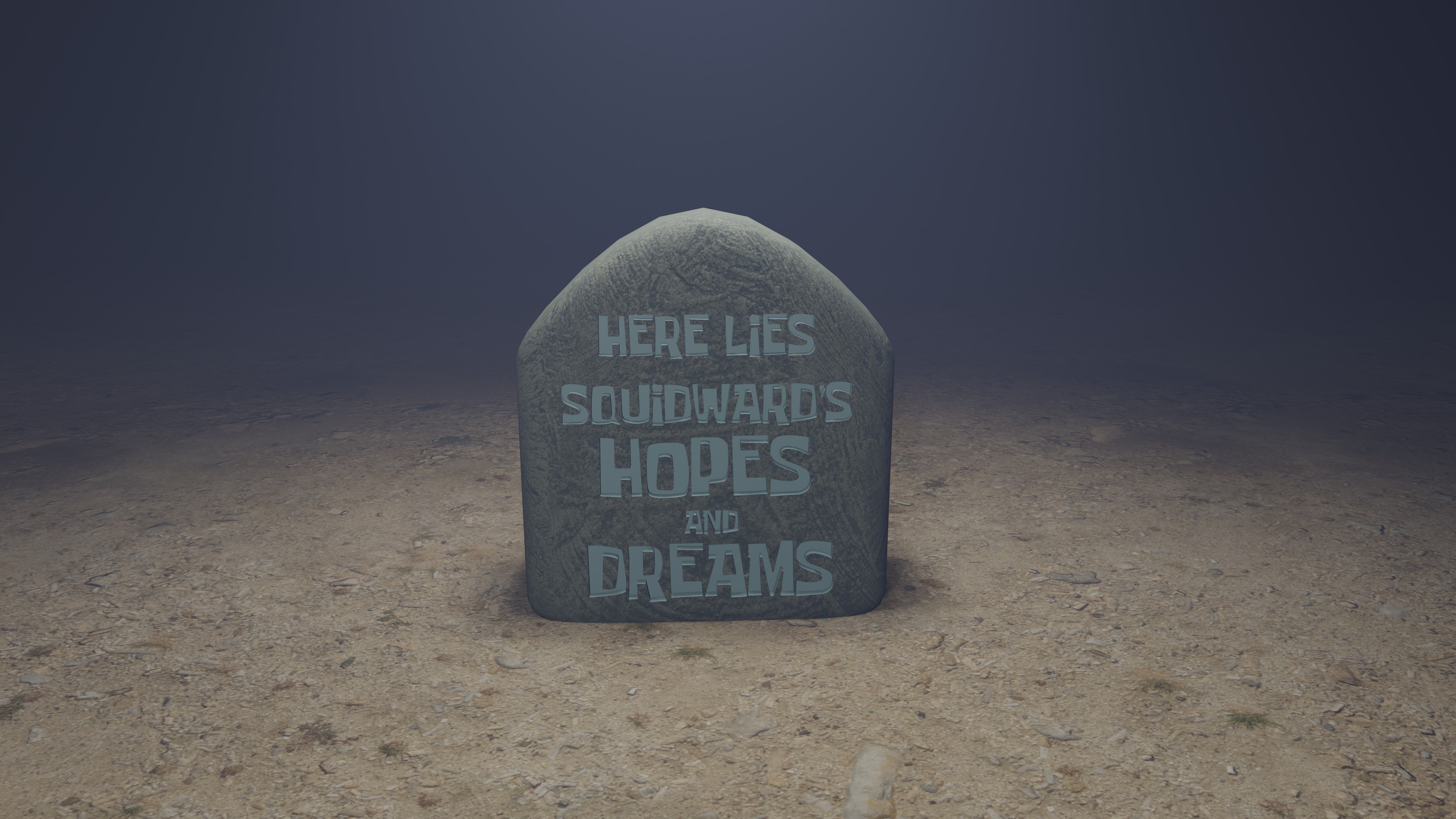Squidward Hopes and Dreams Stone Low-poly 3D model_1