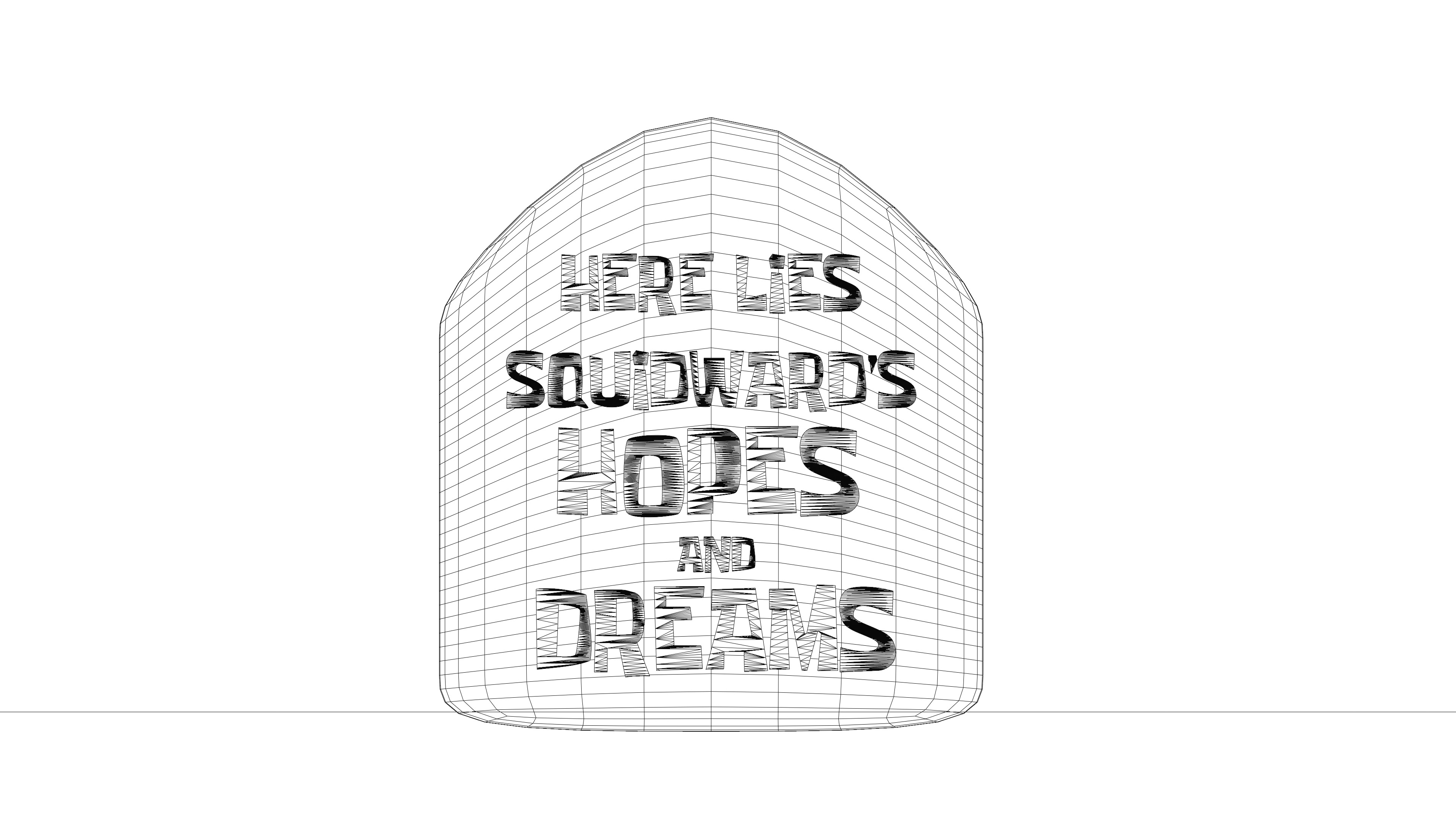 Squidward Hopes and Dreams Stone Low-poly 3D model_6