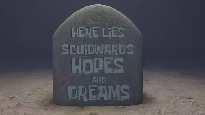Squidward Hopes and Dreams Stone Low-poly 3D model