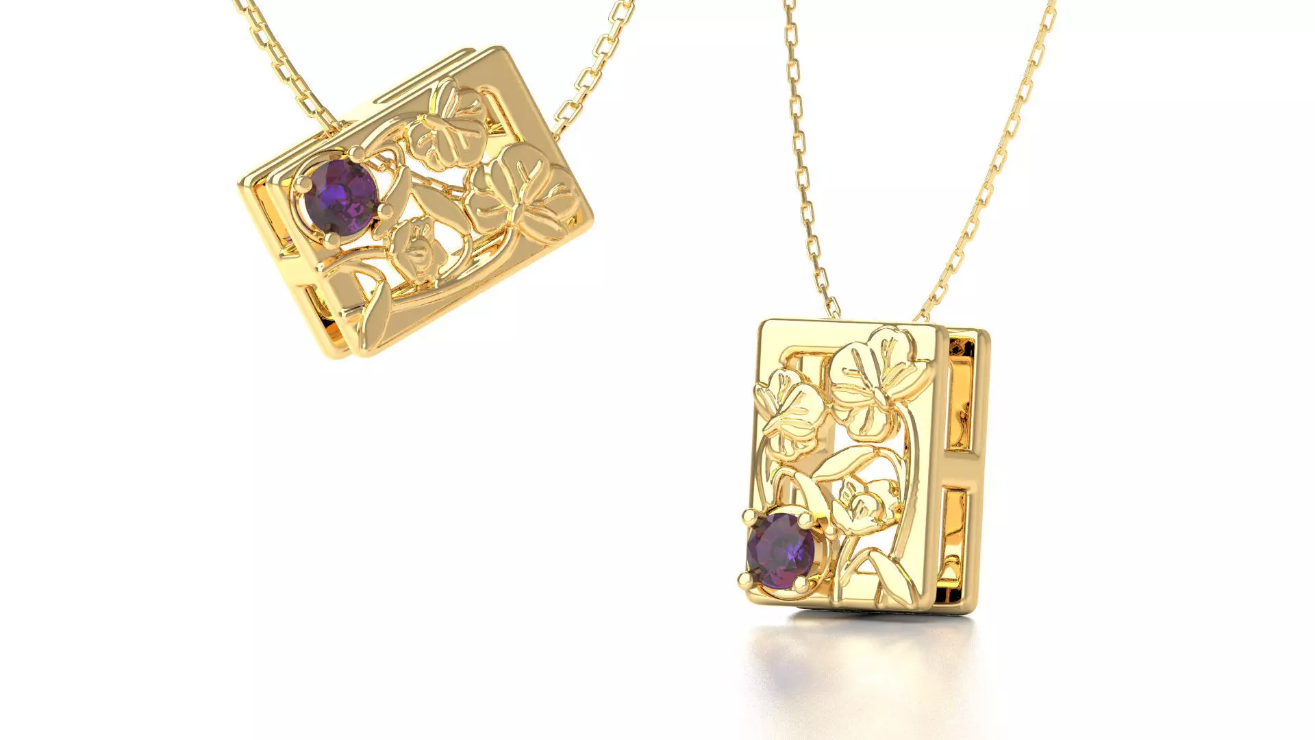 Birthflower Box Flower Pendant February 3D print model