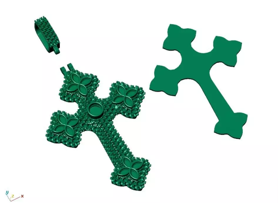 Cross Pendant 2 inch 3D print model_4