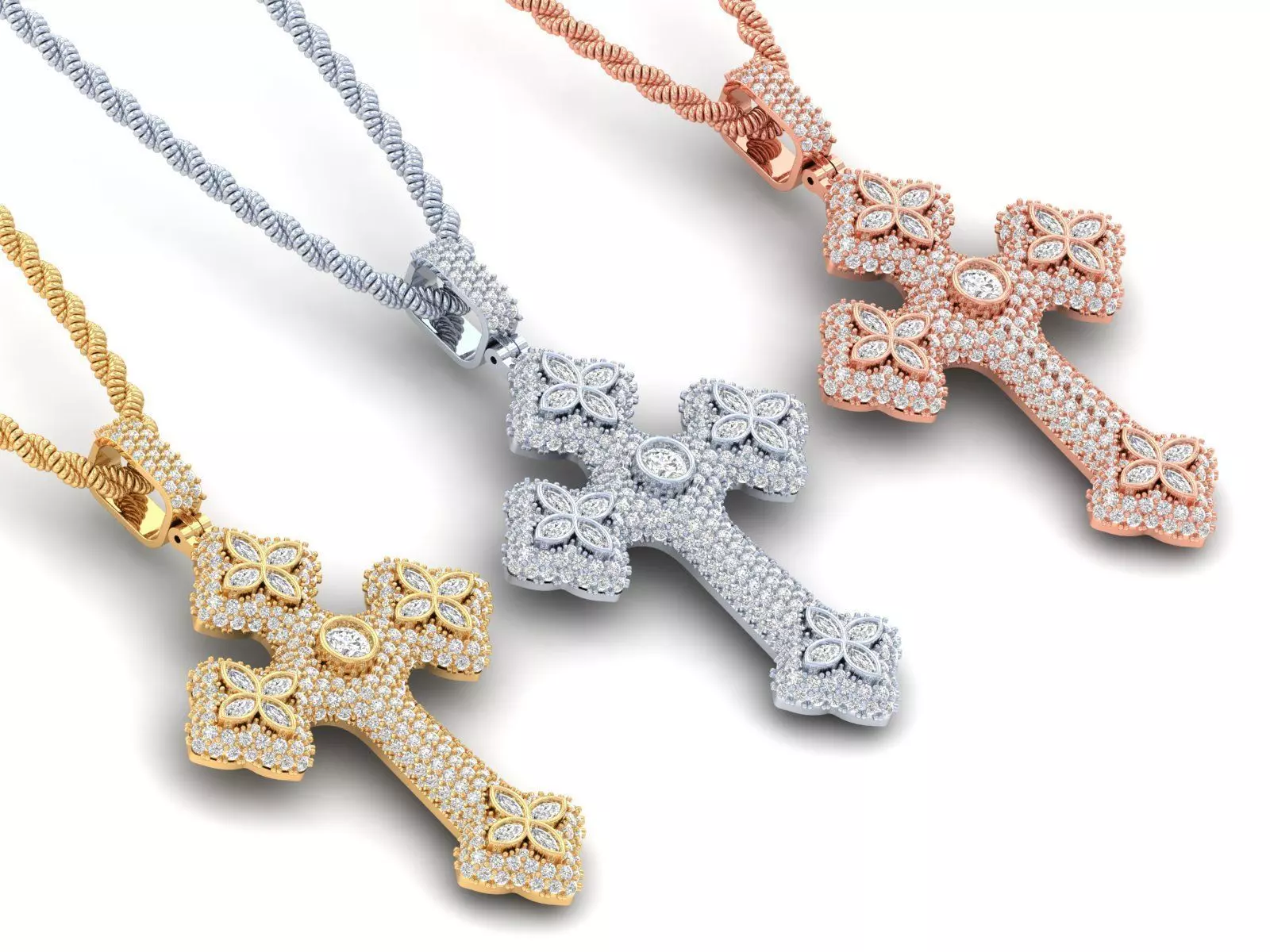 Cross Pendant 2 inch 3D print model_0