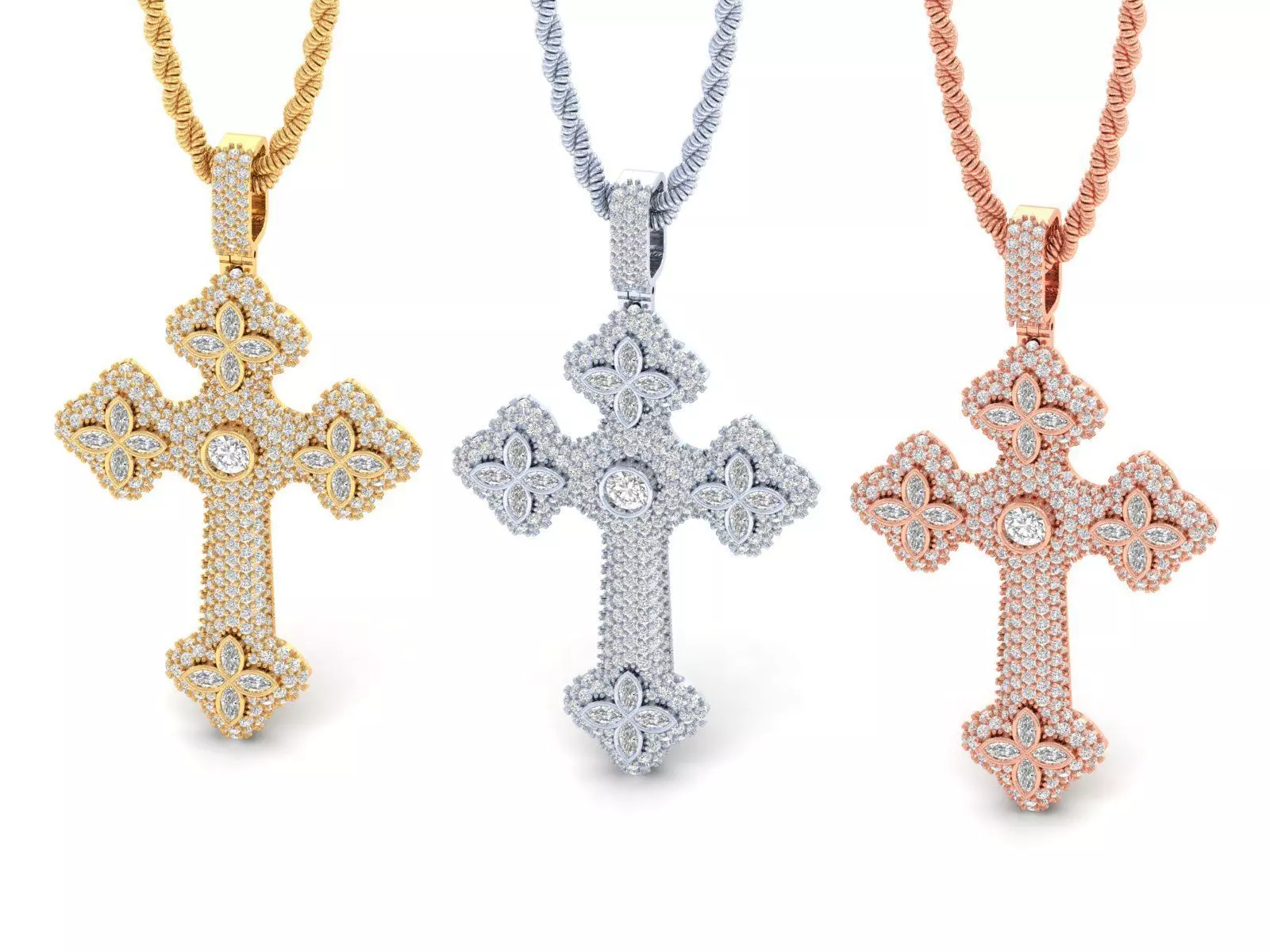 Cross Pendant 2 inch 3D print model_1