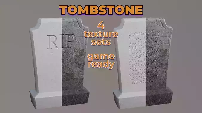 Old Dirty Tombstone moldy concrete gravestone