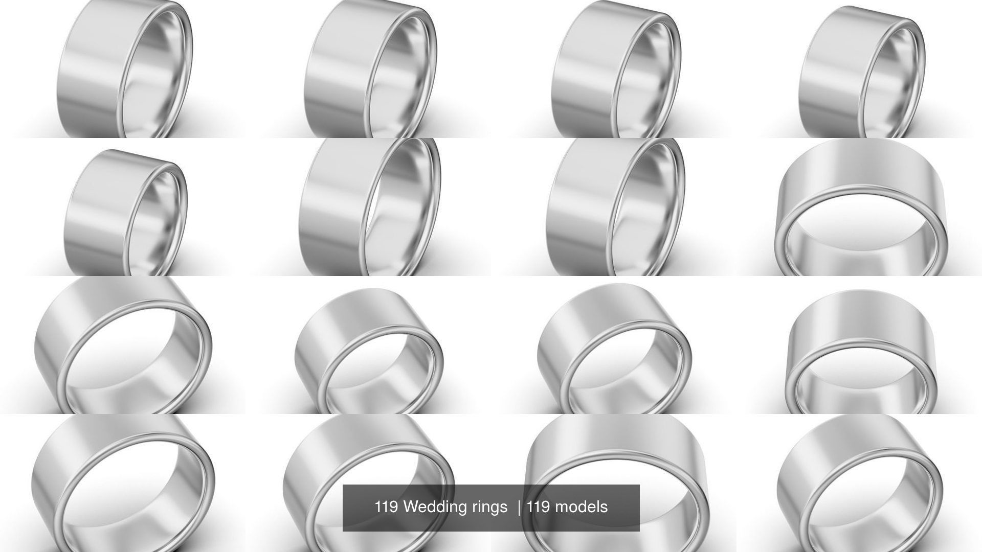 119 Wedding rings  3D Model Collection_14