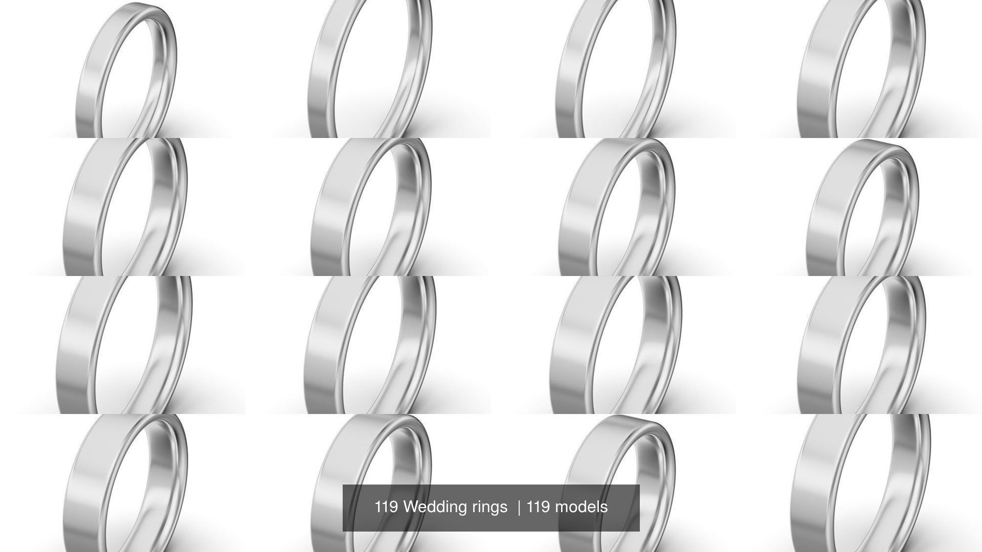 119 Wedding rings  3D Model Collection_4