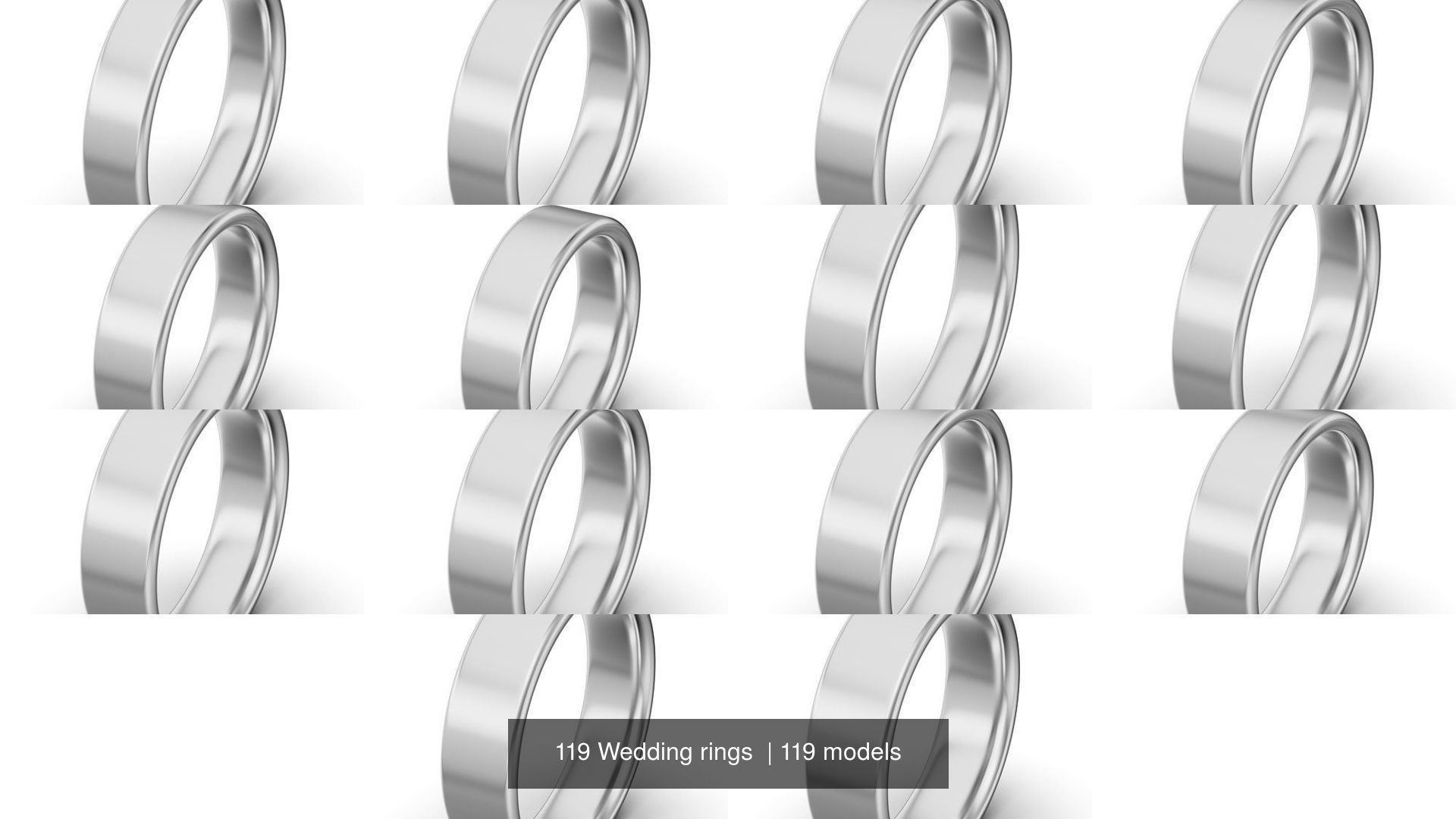 119 Wedding rings  3D Model Collection_6