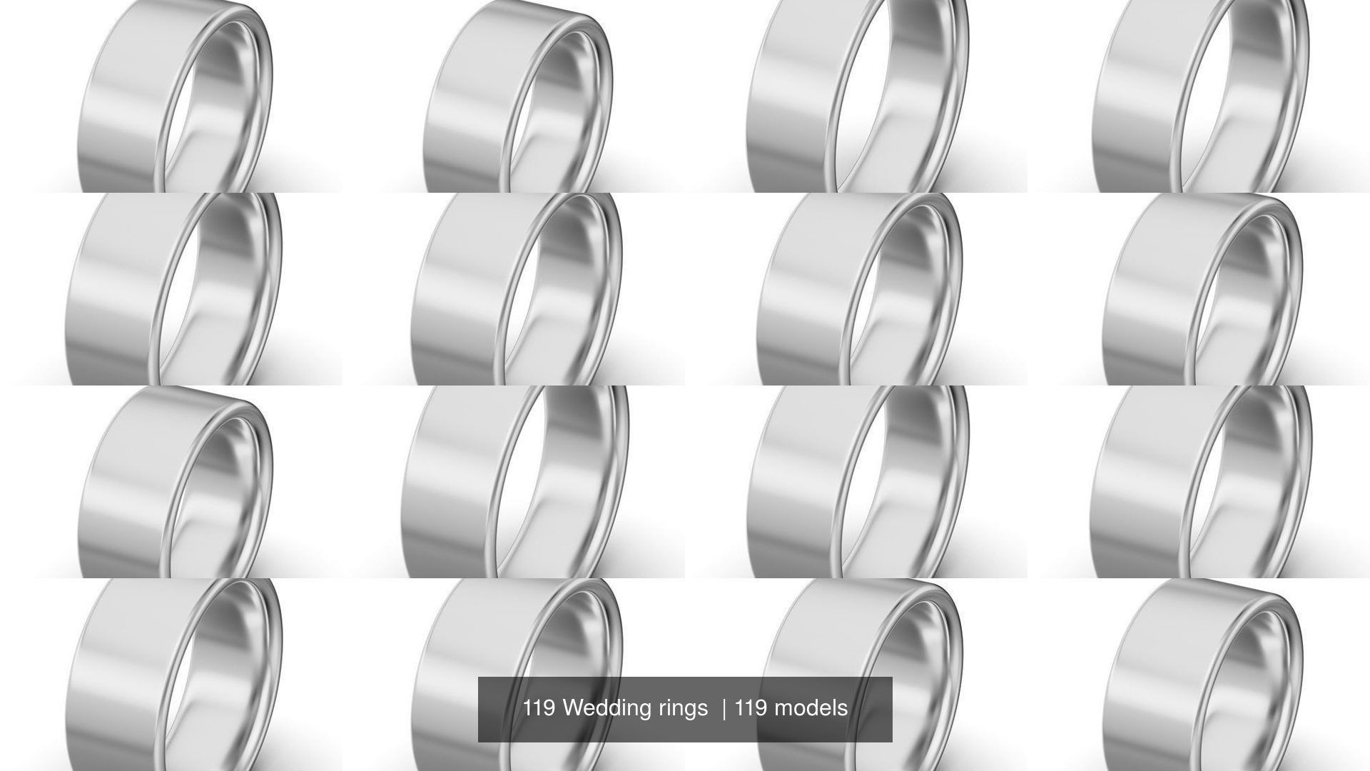 119 Wedding rings  3D Model Collection_10