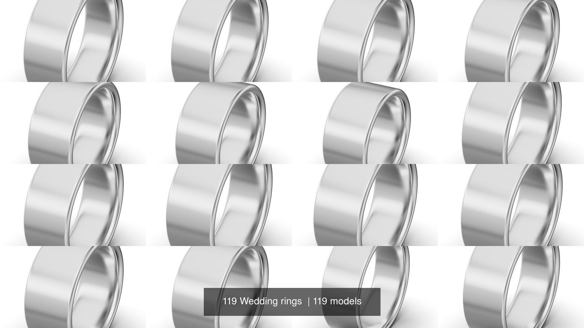 119 Wedding rings  3D Model Collection_12
