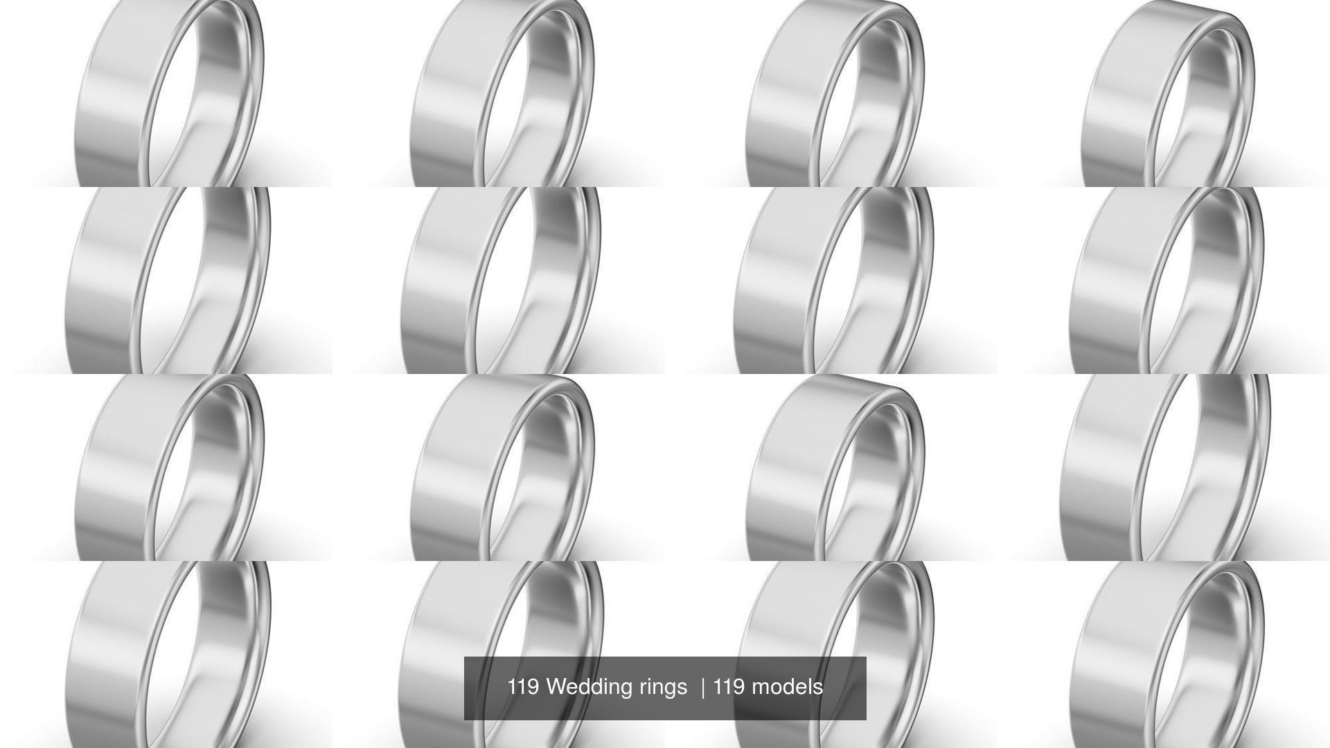 119 Wedding rings  3D Model Collection_8