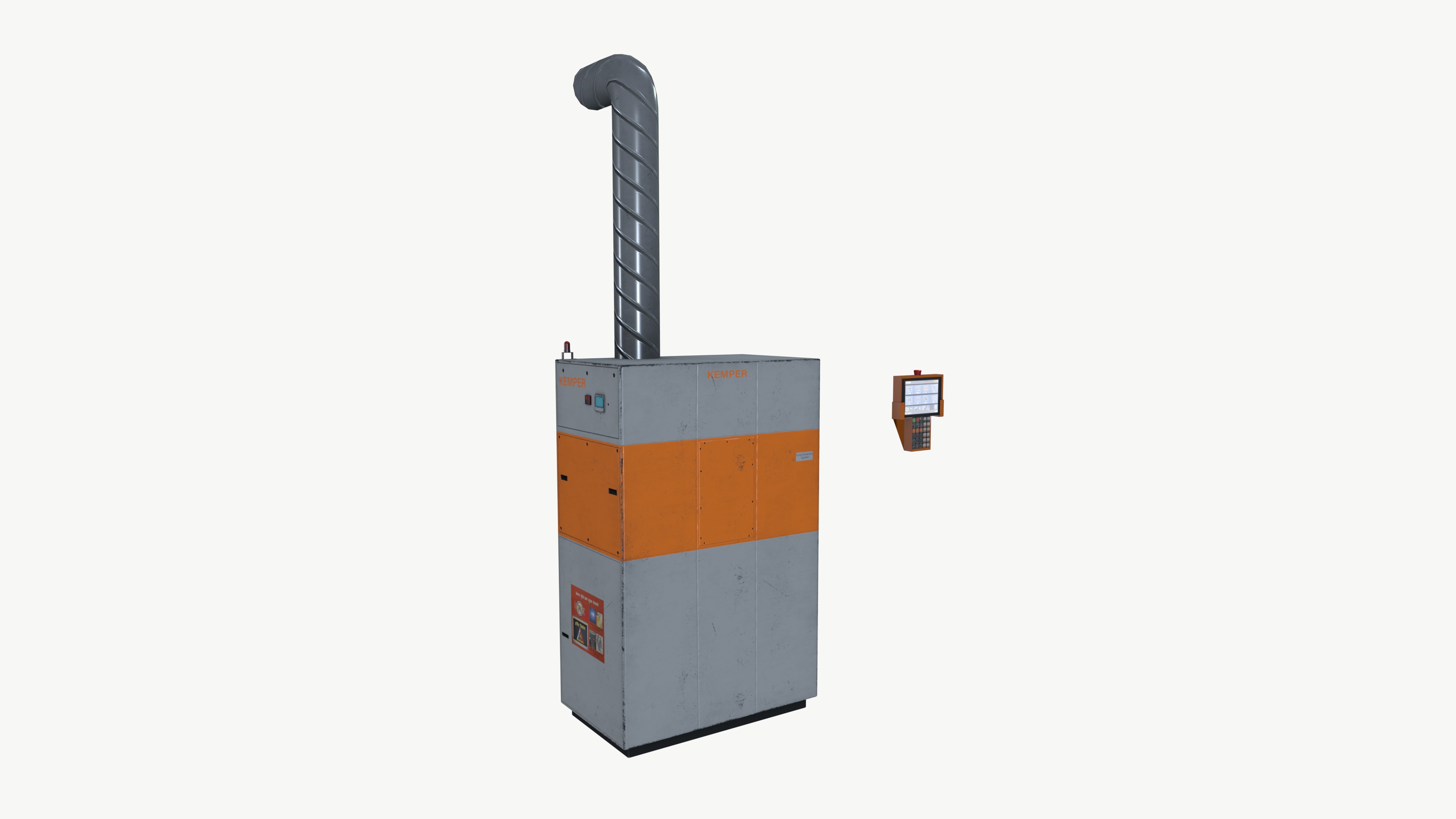 Fume Extraction system Low-poly 3D model_3