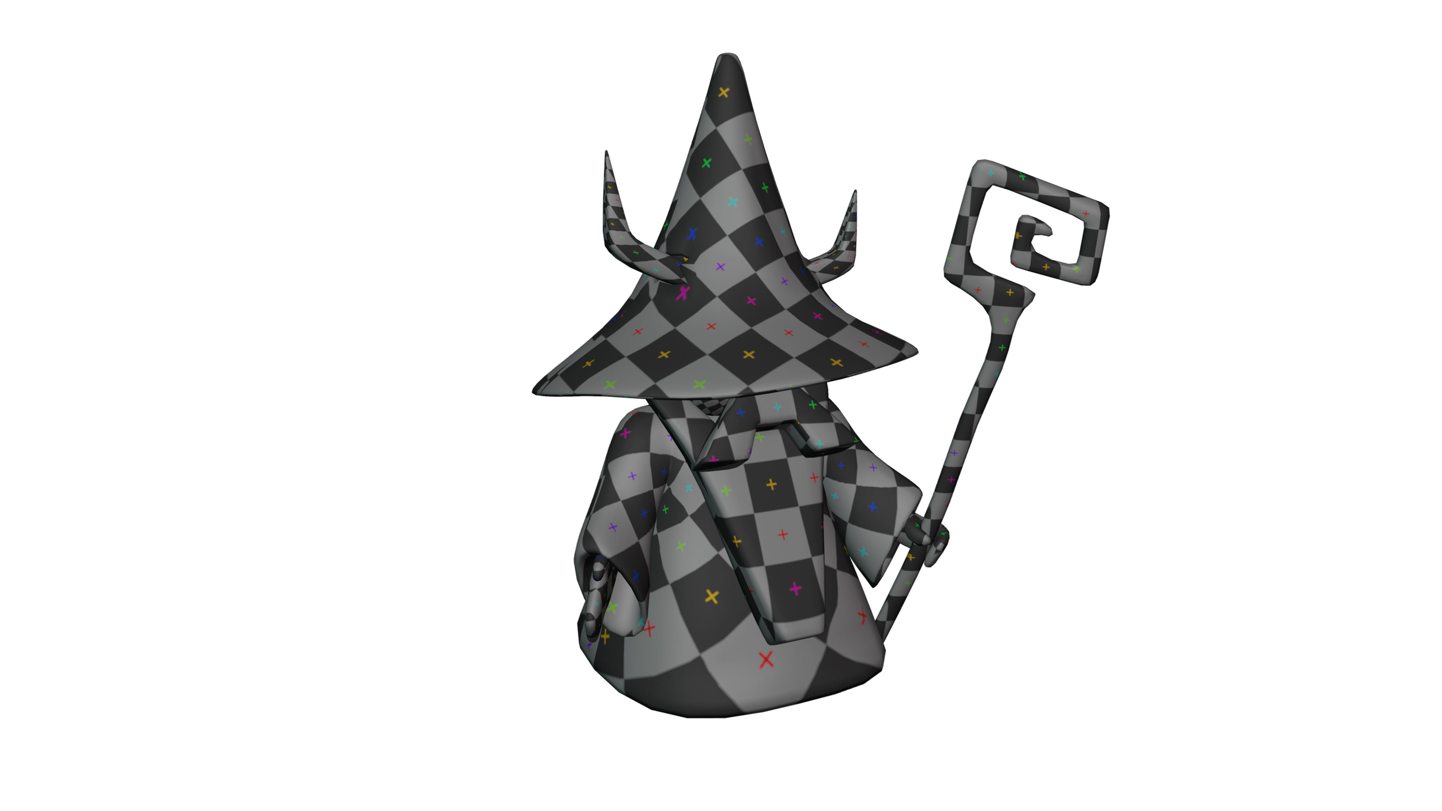 witch Low-poly 3D model_2