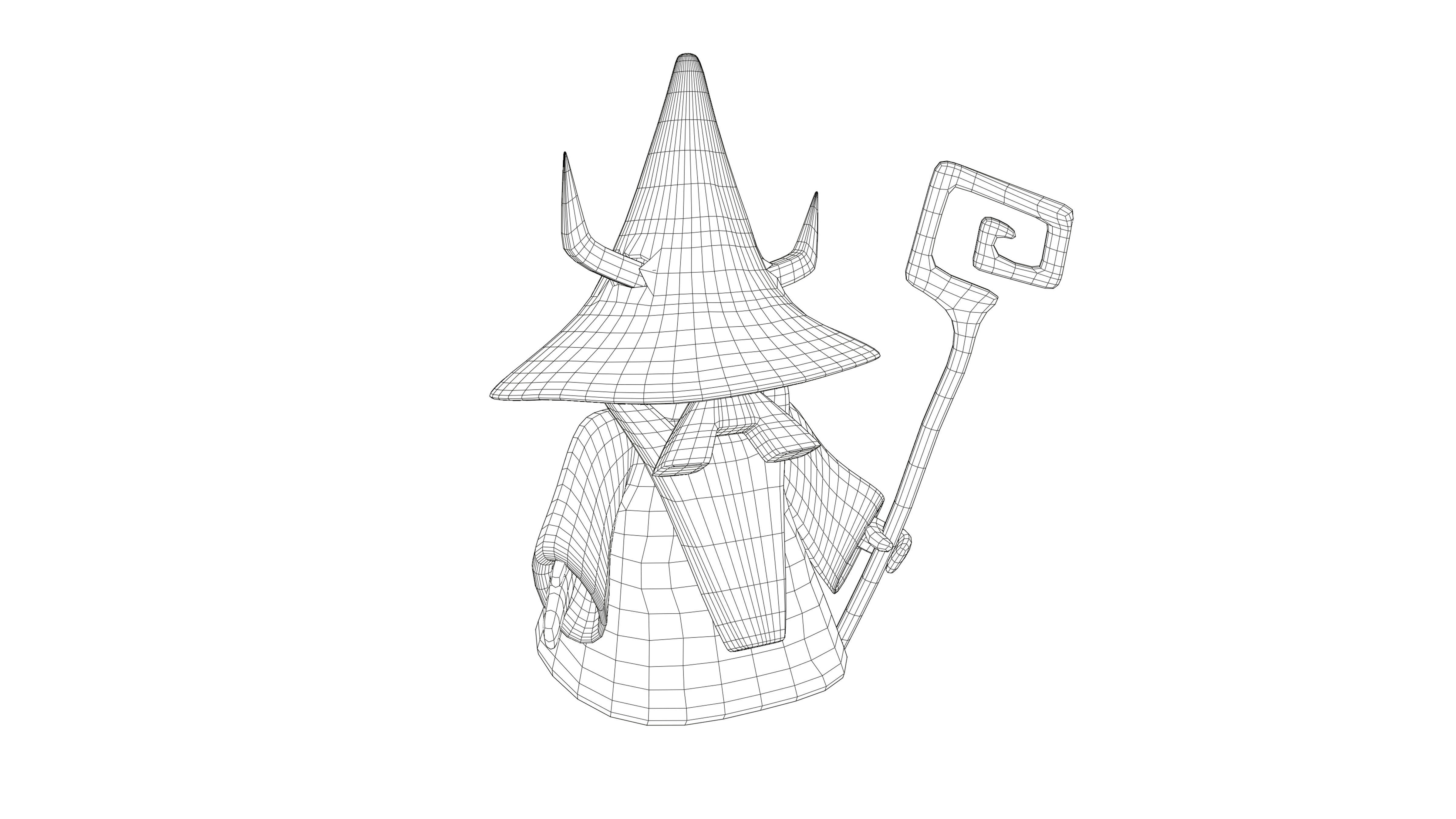 witch Low-poly 3D model_3