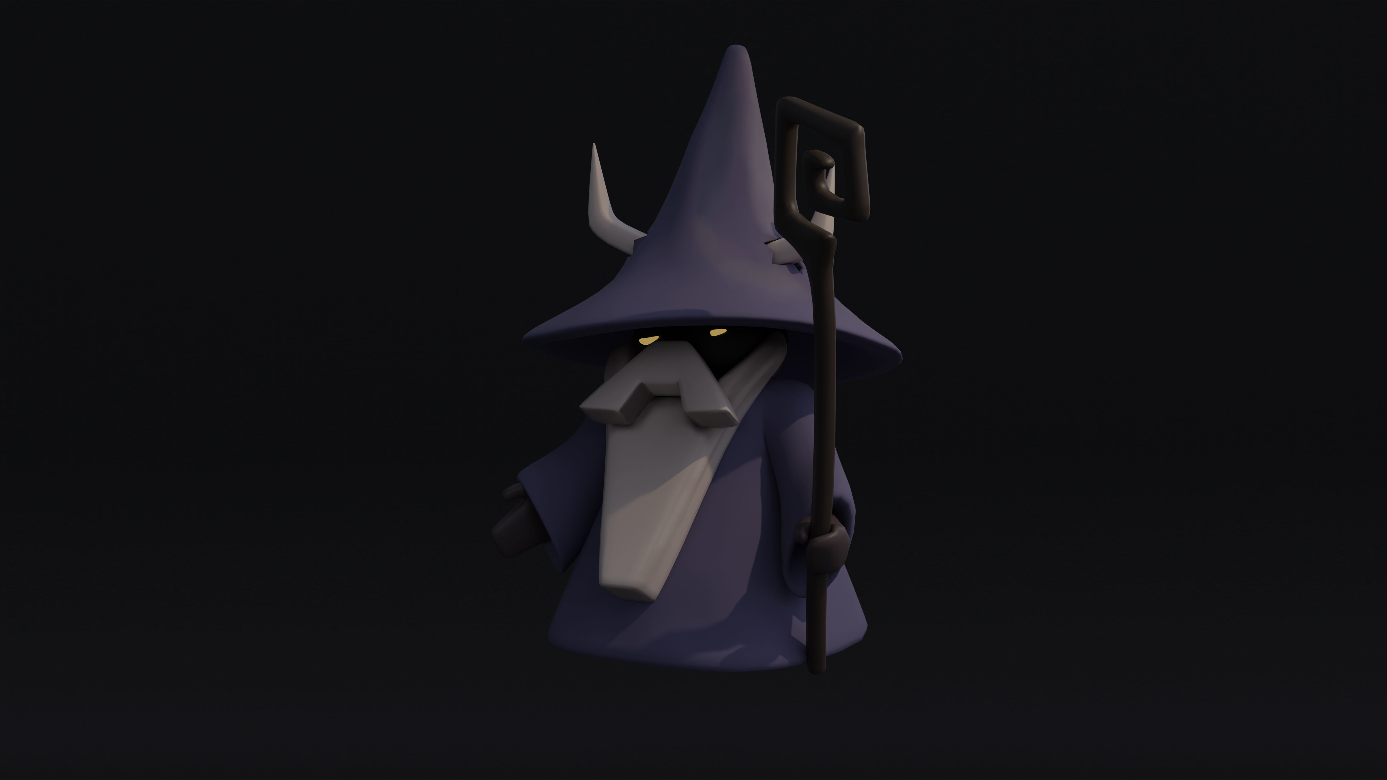 witch Low-poly 3D model_1