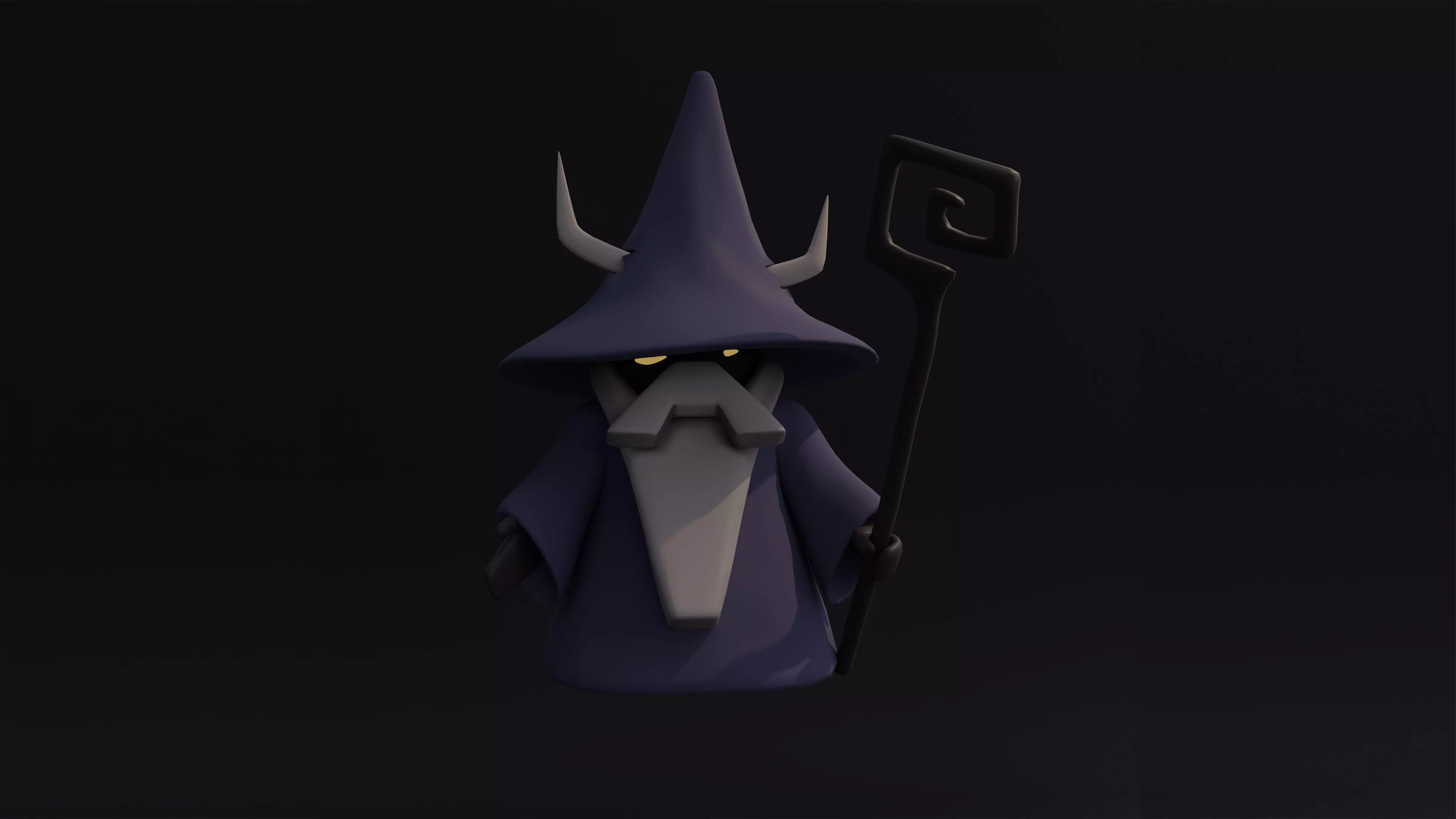 witch Low-poly 3D model_0
