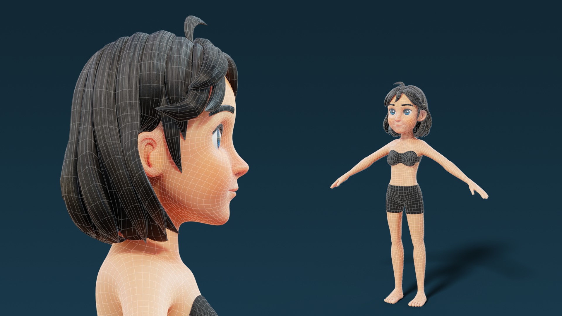 Cartoon Base Mesh Family Pack 3D model_19