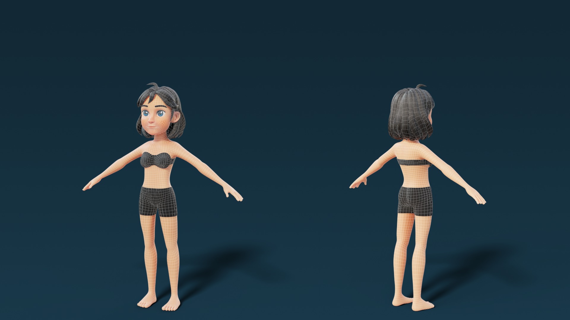 Cartoon Base Mesh Family Pack 3D model_21