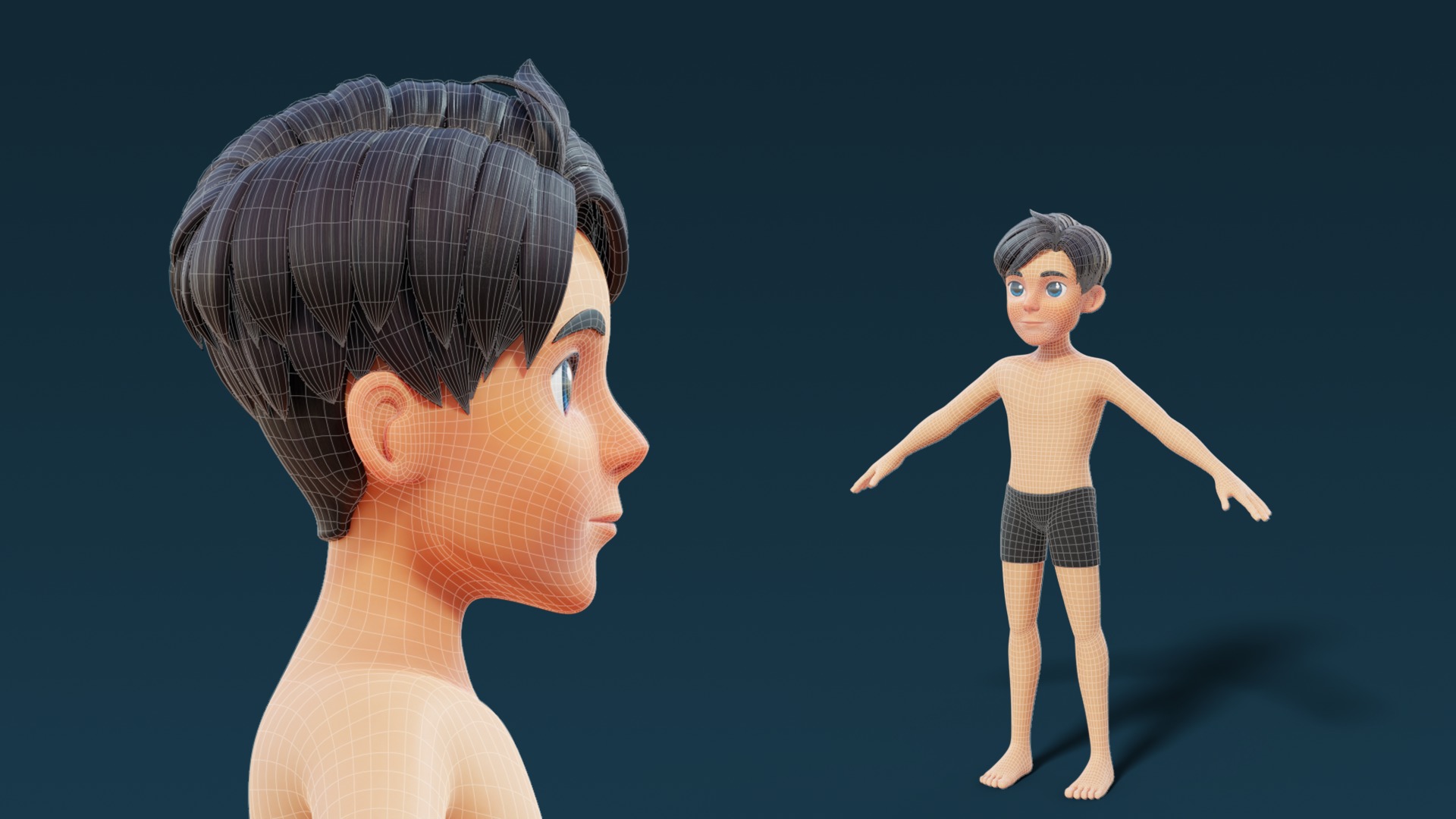 Cartoon Base Mesh Family Pack 3D model_23