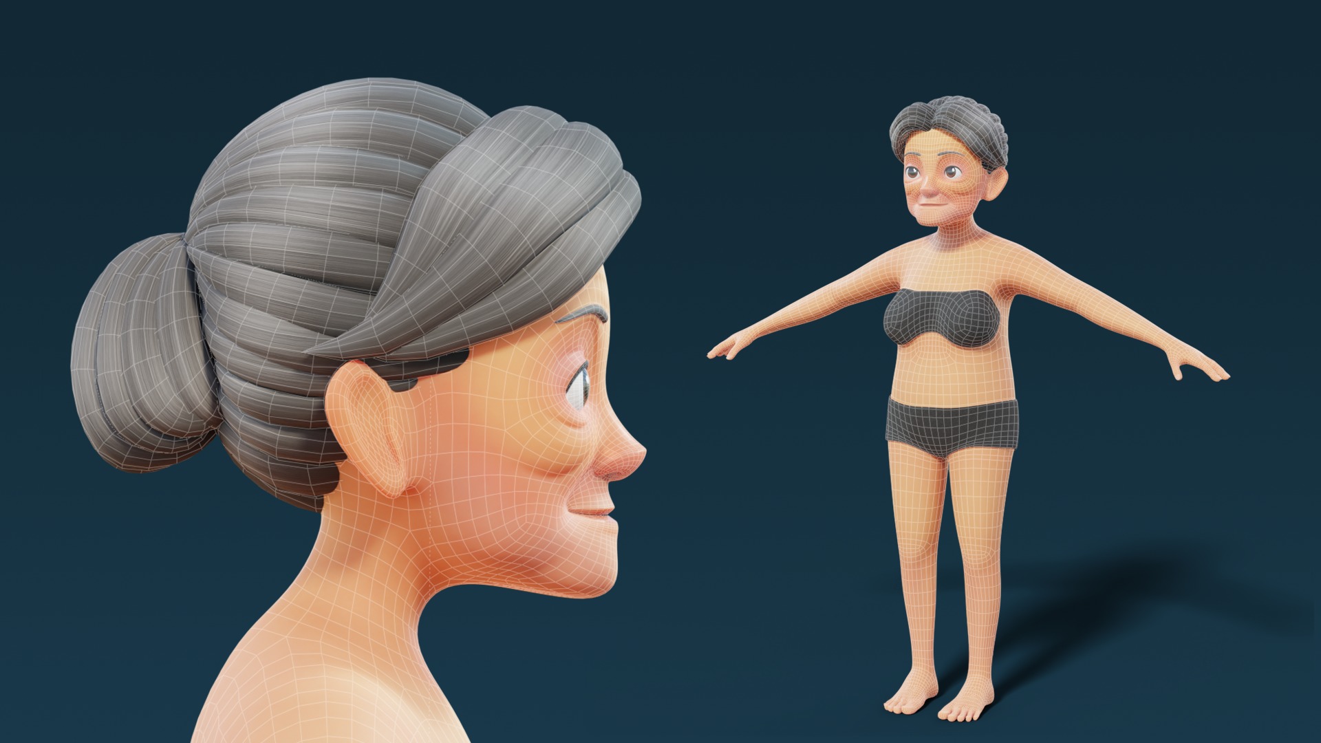 Cartoon Base Mesh Family Pack 3D model_34