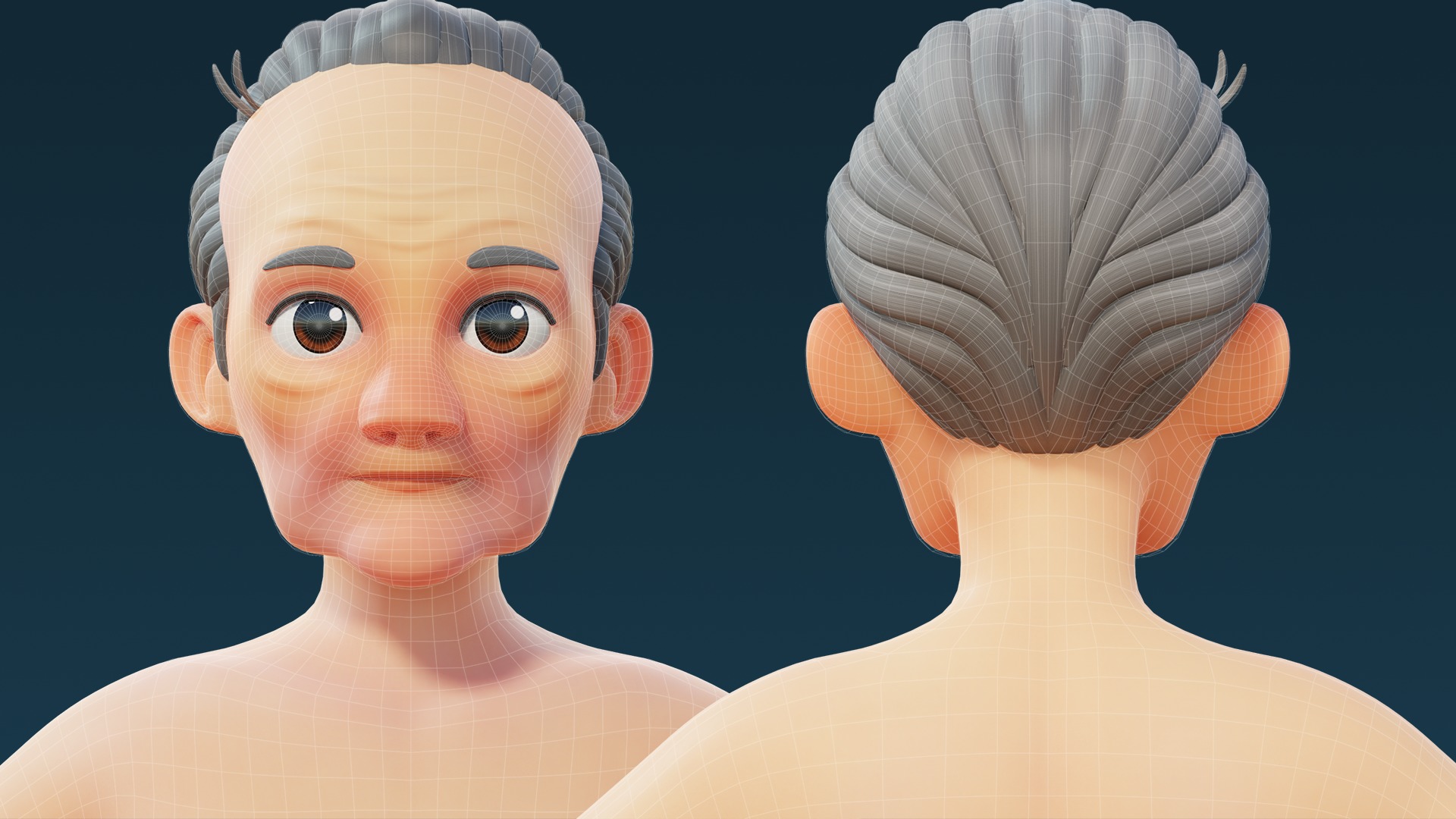 Cartoon Base Mesh Family Pack 3D model_41