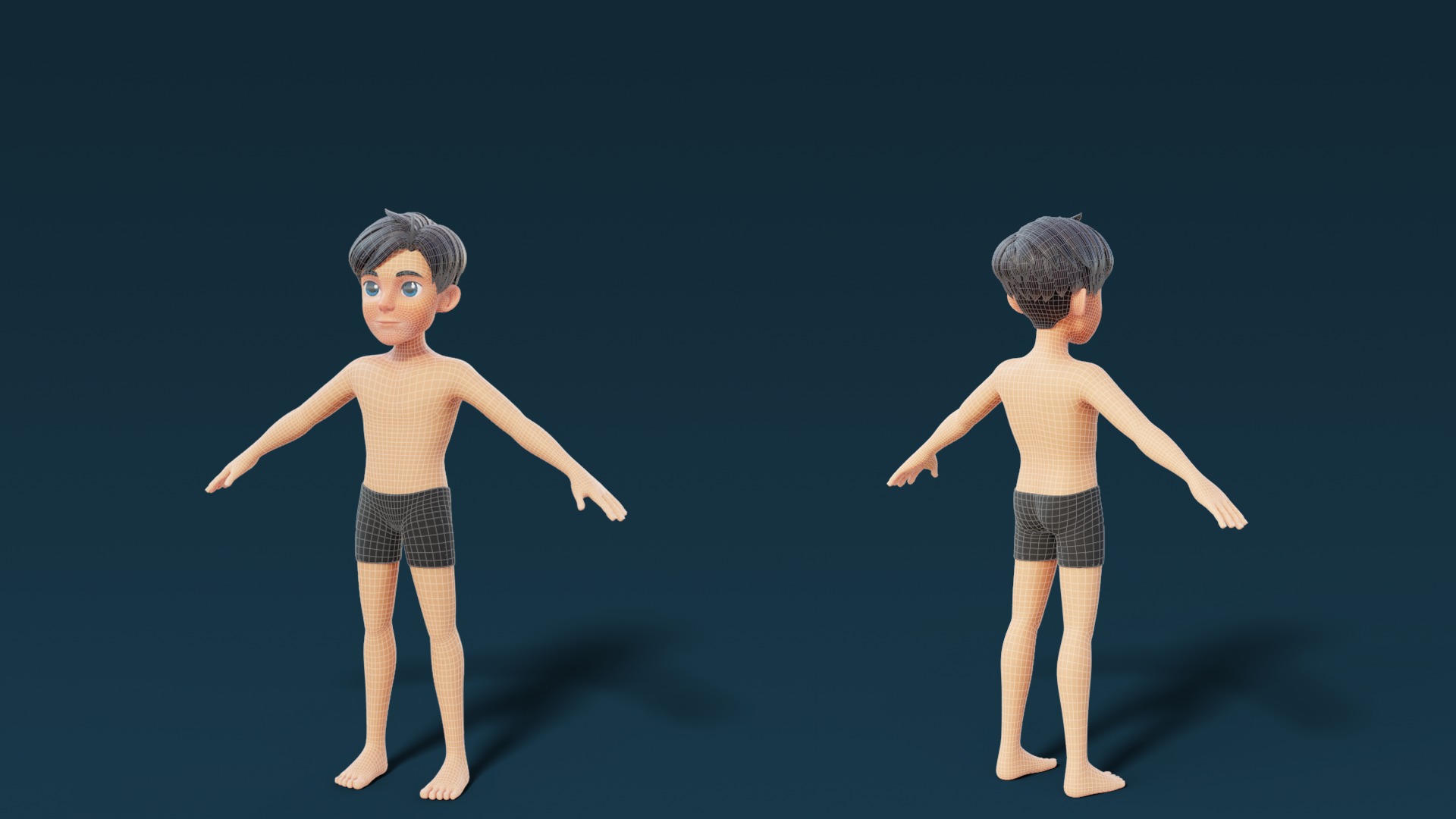 Cartoon Base Mesh Family Pack 3D model_22