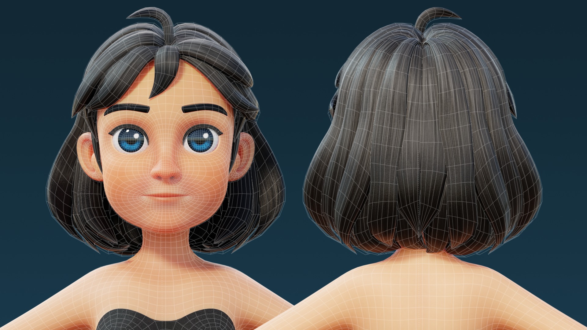 Cartoon Base Mesh Family Pack 3D model_20