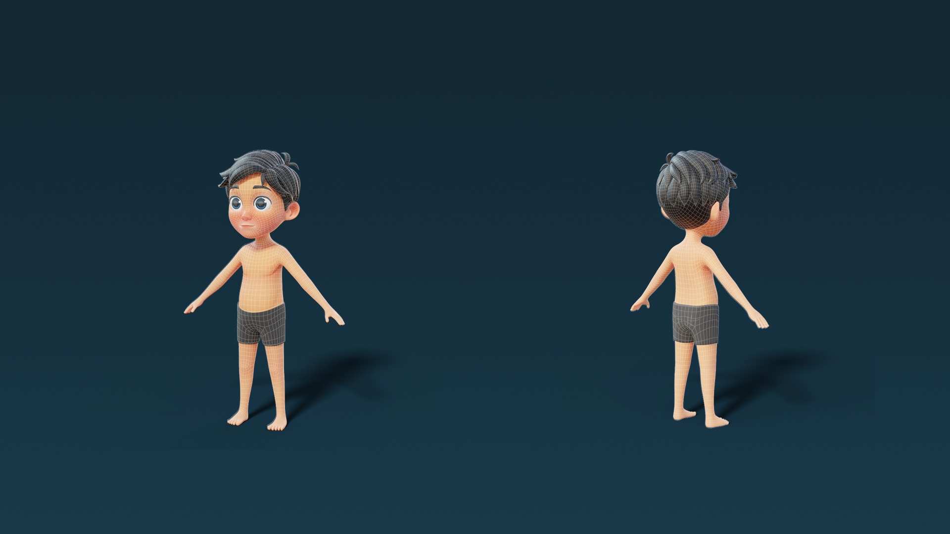 Cartoon Base Mesh Family Pack 3D model_33