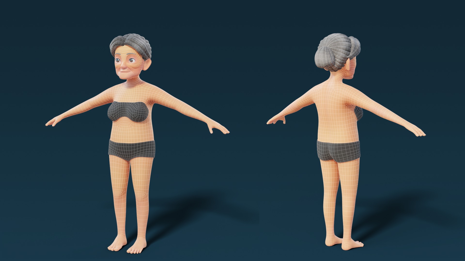 Cartoon Base Mesh Family Pack 3D model_37