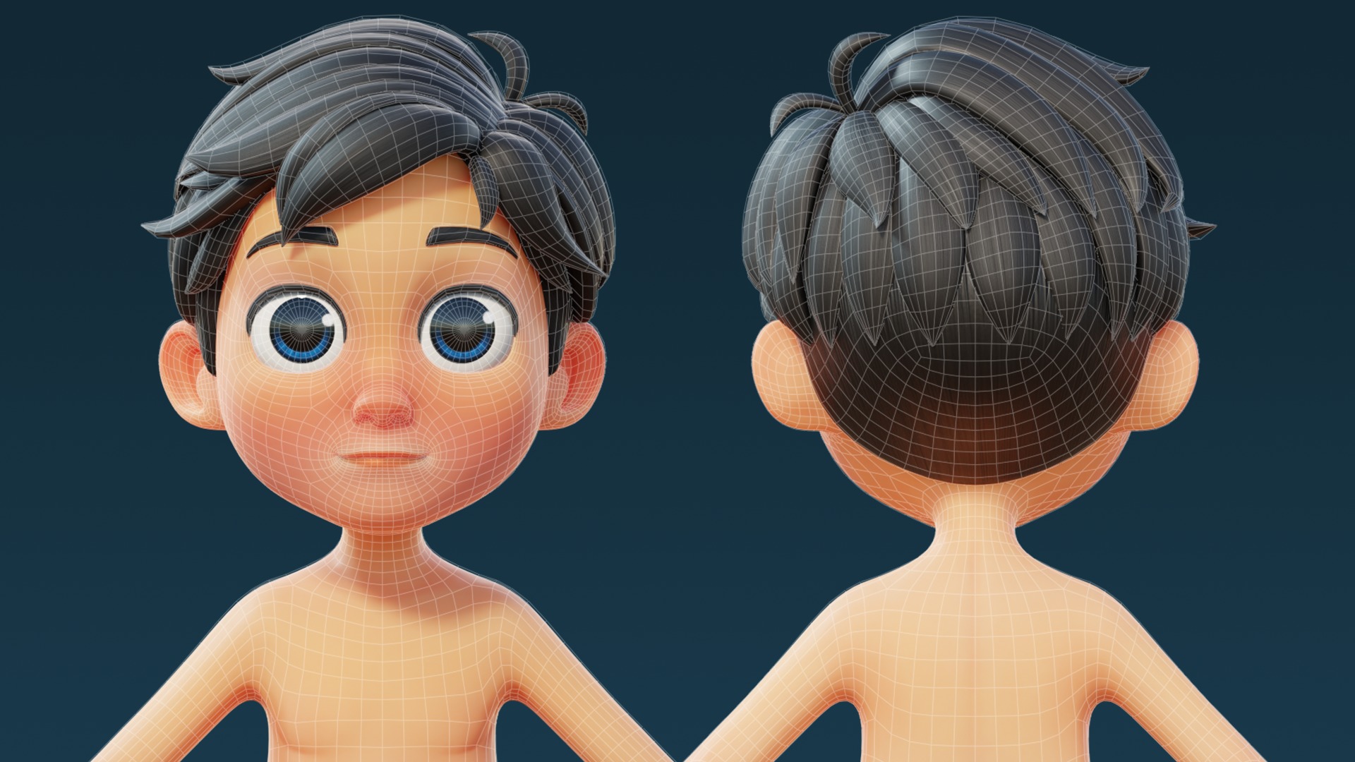 Cartoon Base Mesh Family Pack 3D model_31