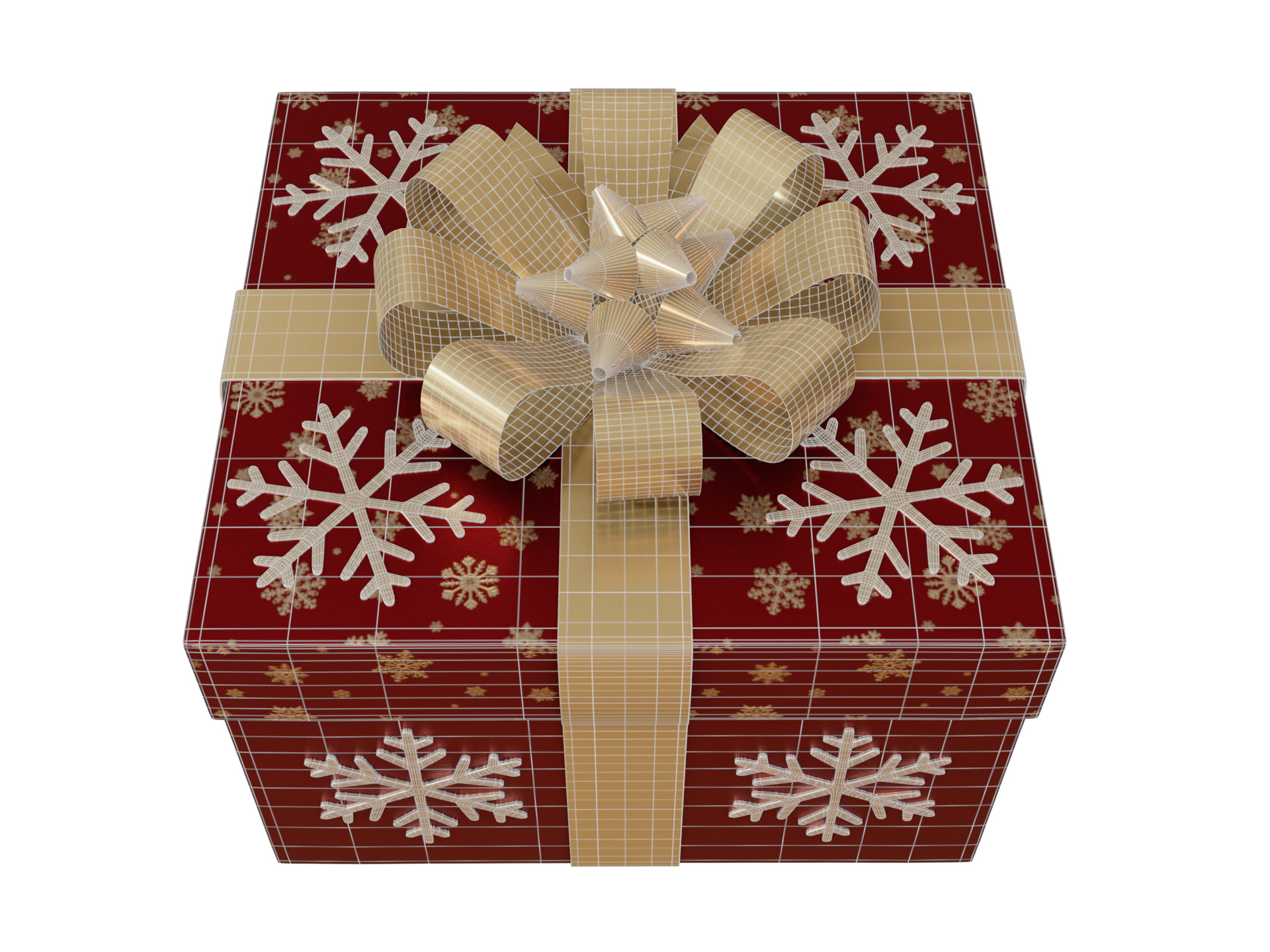 Gift Packaging Christmas Gift Box 3D model_3
