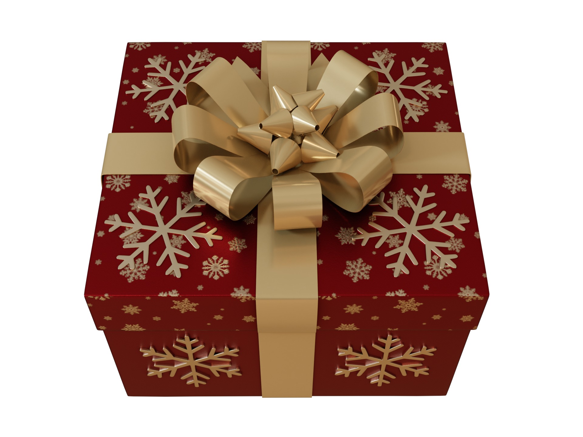 Gift Packaging Christmas Gift Box 3D model_2