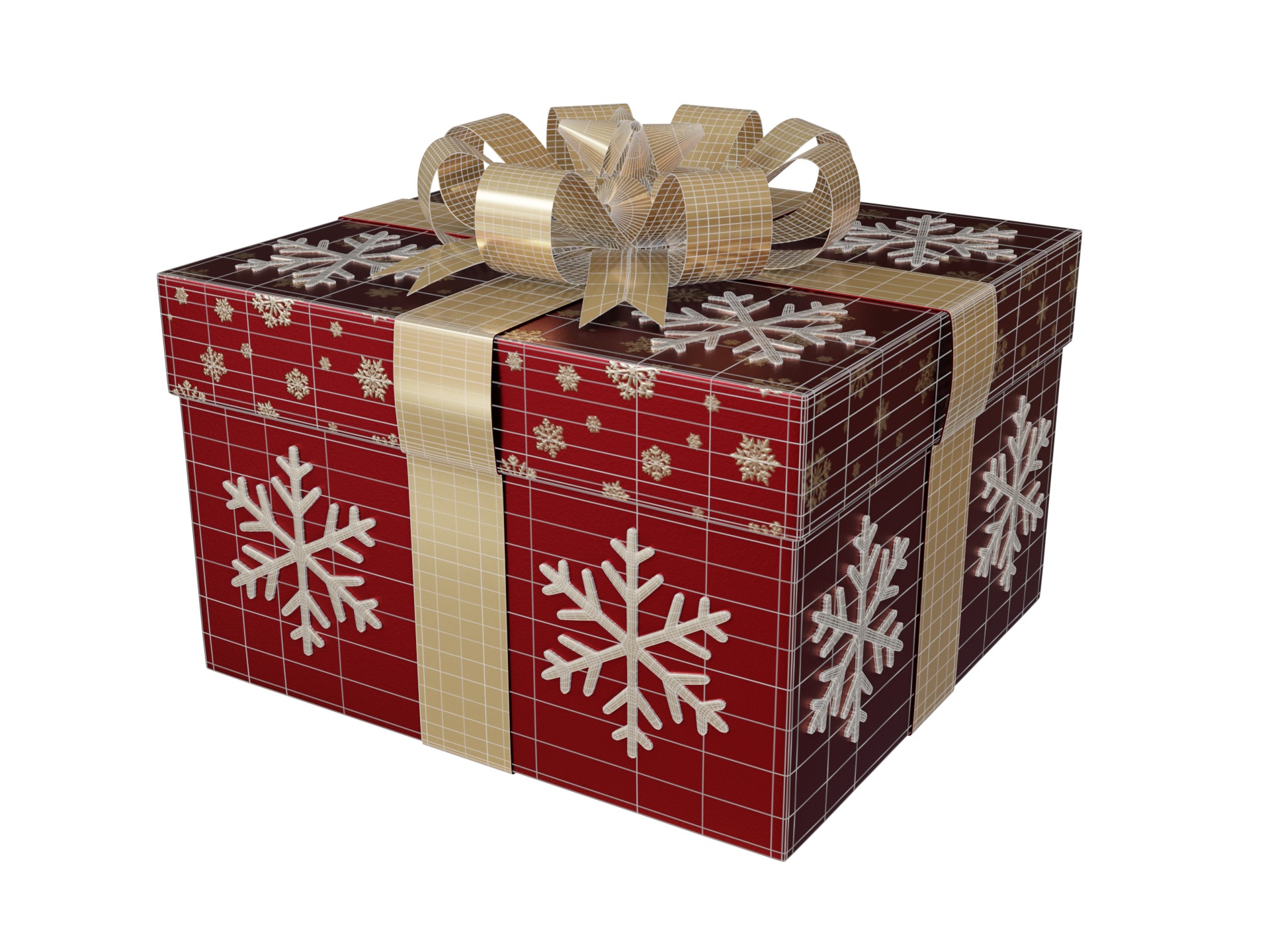 Gift Packaging Christmas Gift Box 3D model_1