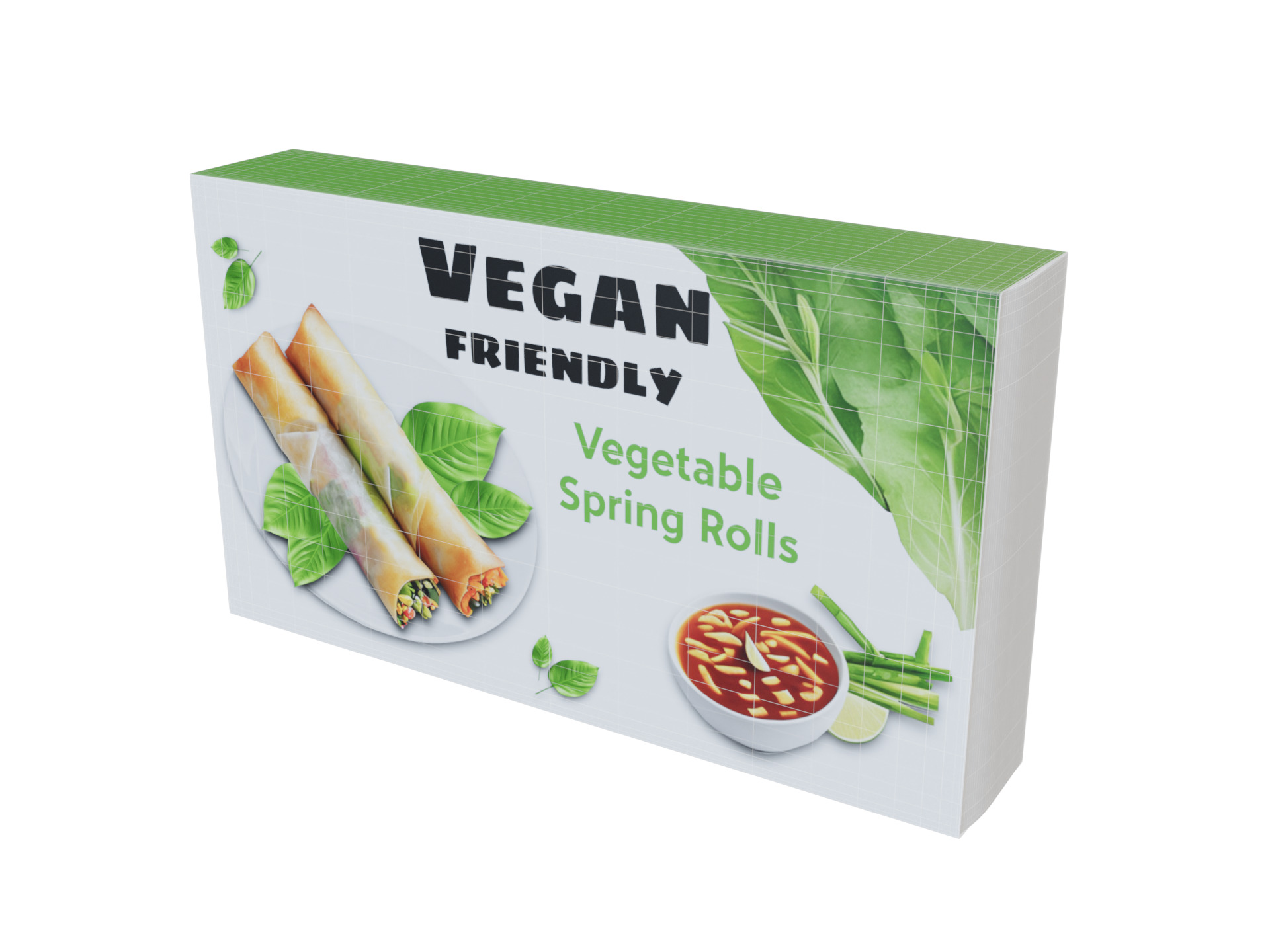 Snacks Vegetable Spring Rolls Low-poly 3D model_1