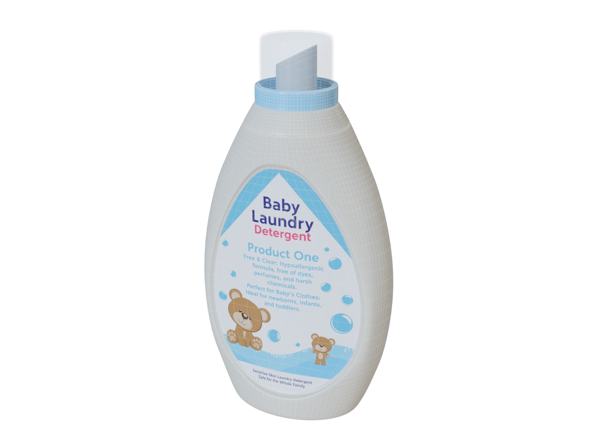 Laundry detergents for sensitive skin and babies Baby Low-poly 3D model_1