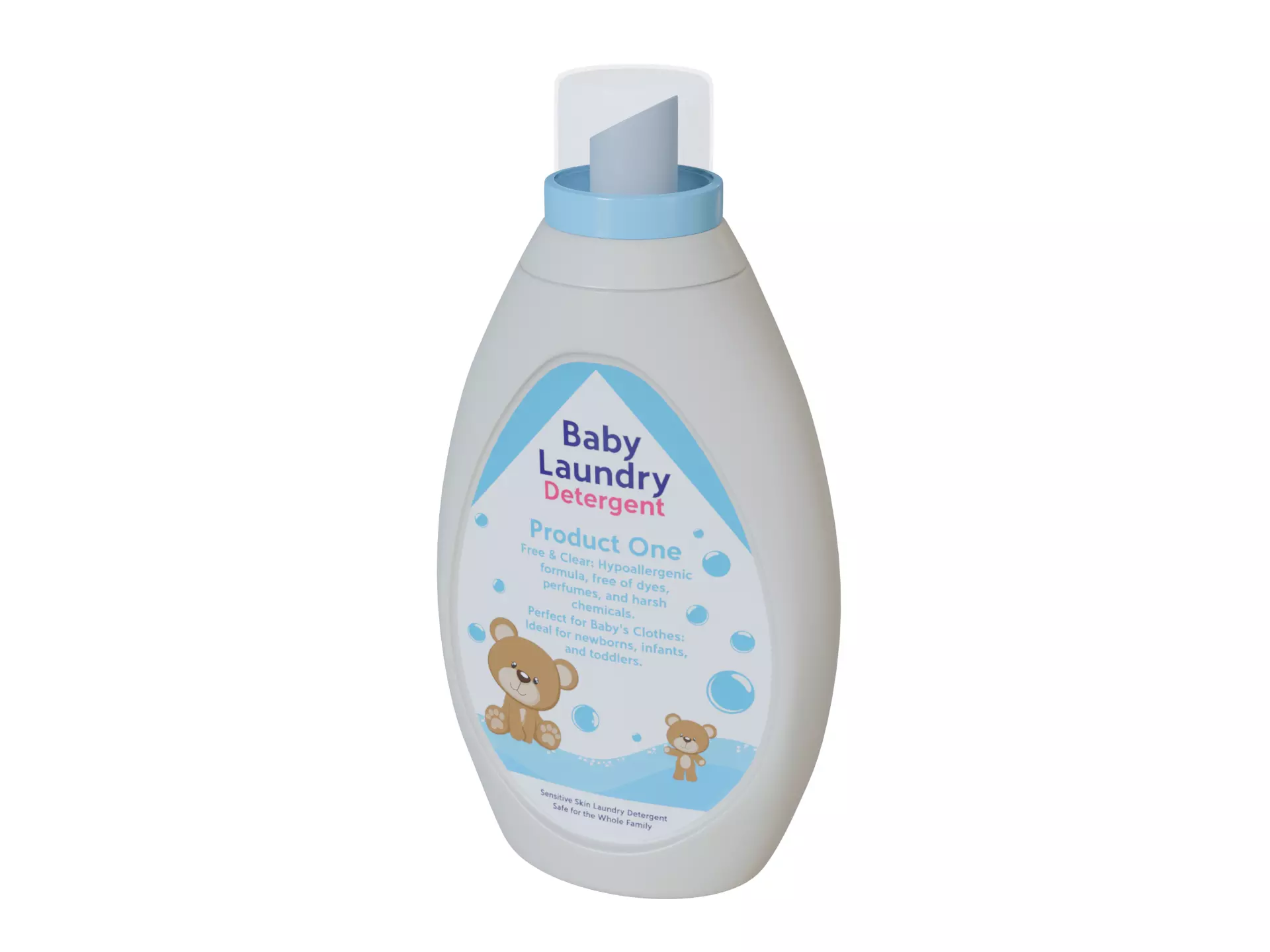 Laundry detergents for sensitive skin and babies Baby Low-poly 3D model_0
