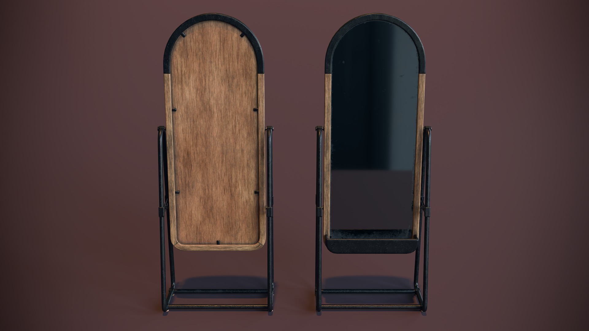Full Length Floor Mirror Low-poly 3D model_3