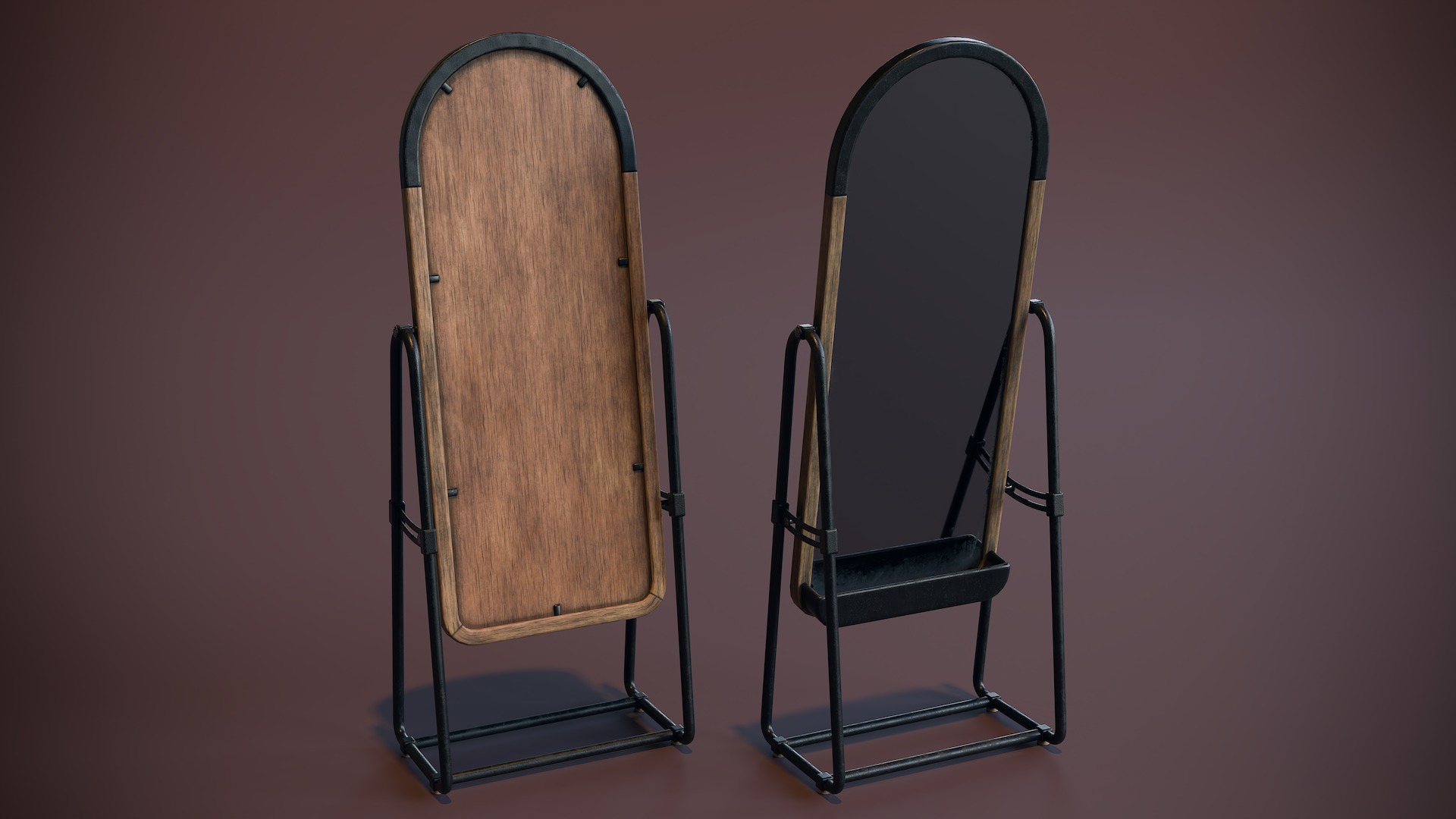 Full Length Floor Mirror Low-poly 3D model_2