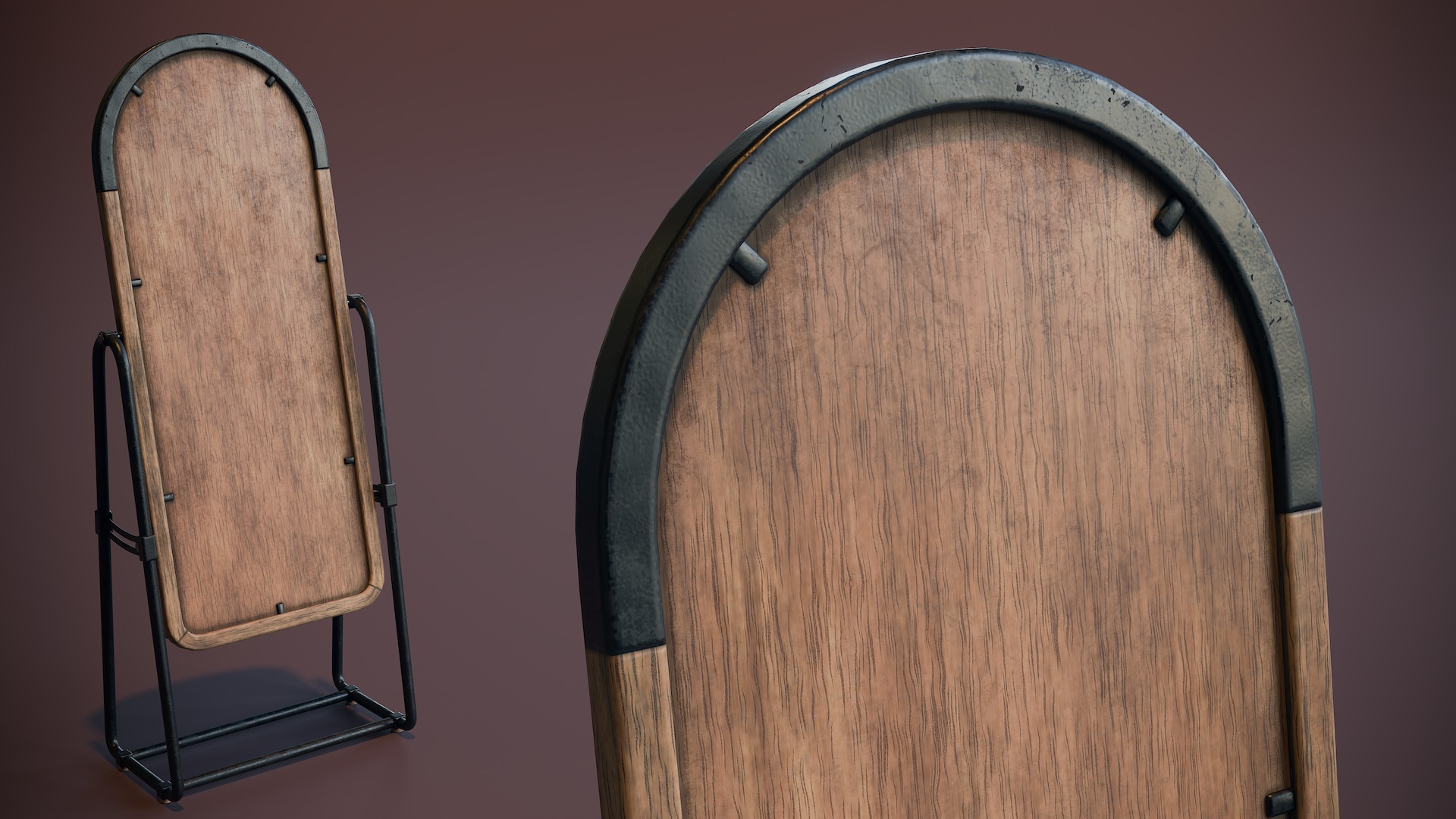 Full Length Floor Mirror Low-poly 3D model_7