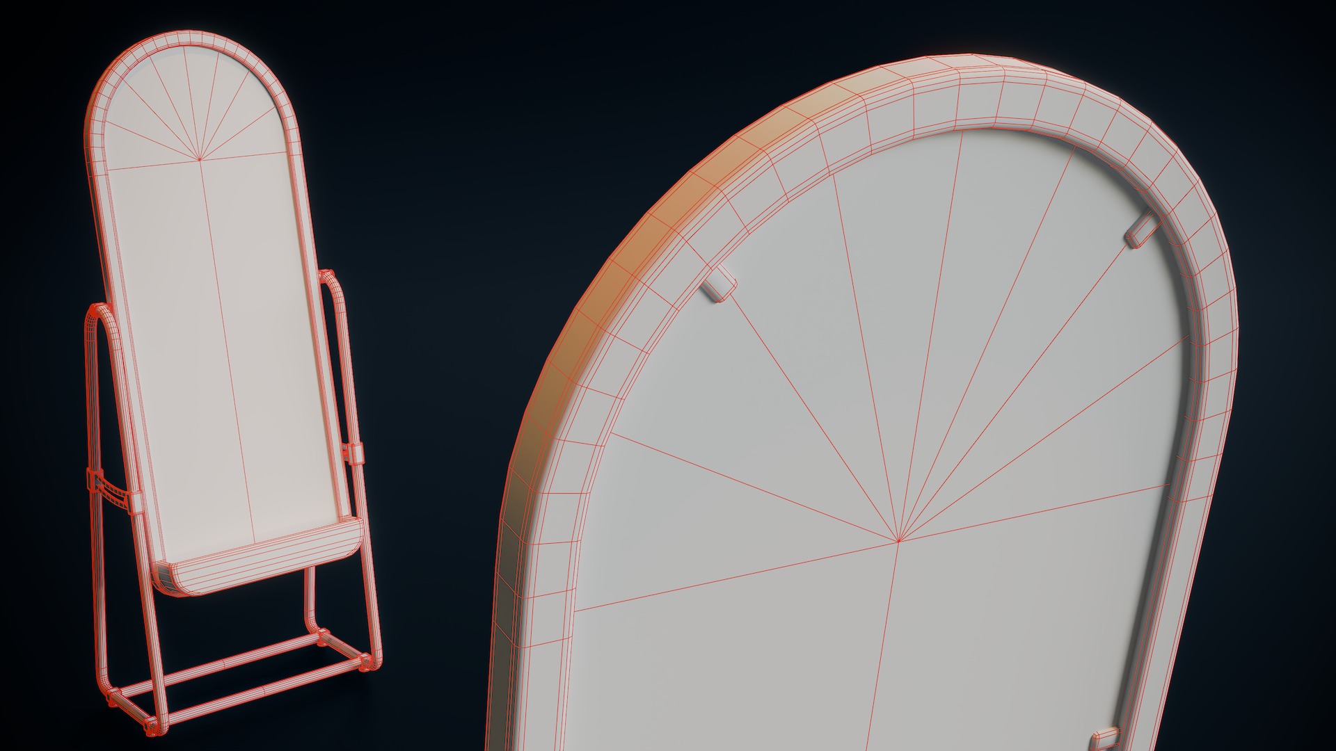 Full Length Floor Mirror Low-poly 3D model_10