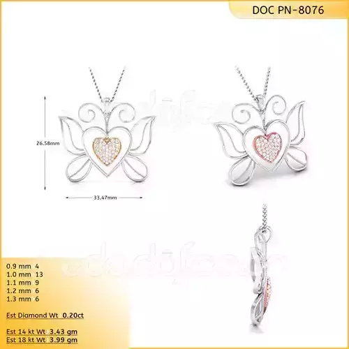 light weight yellow gold  diamond pendent -DOC-P8076