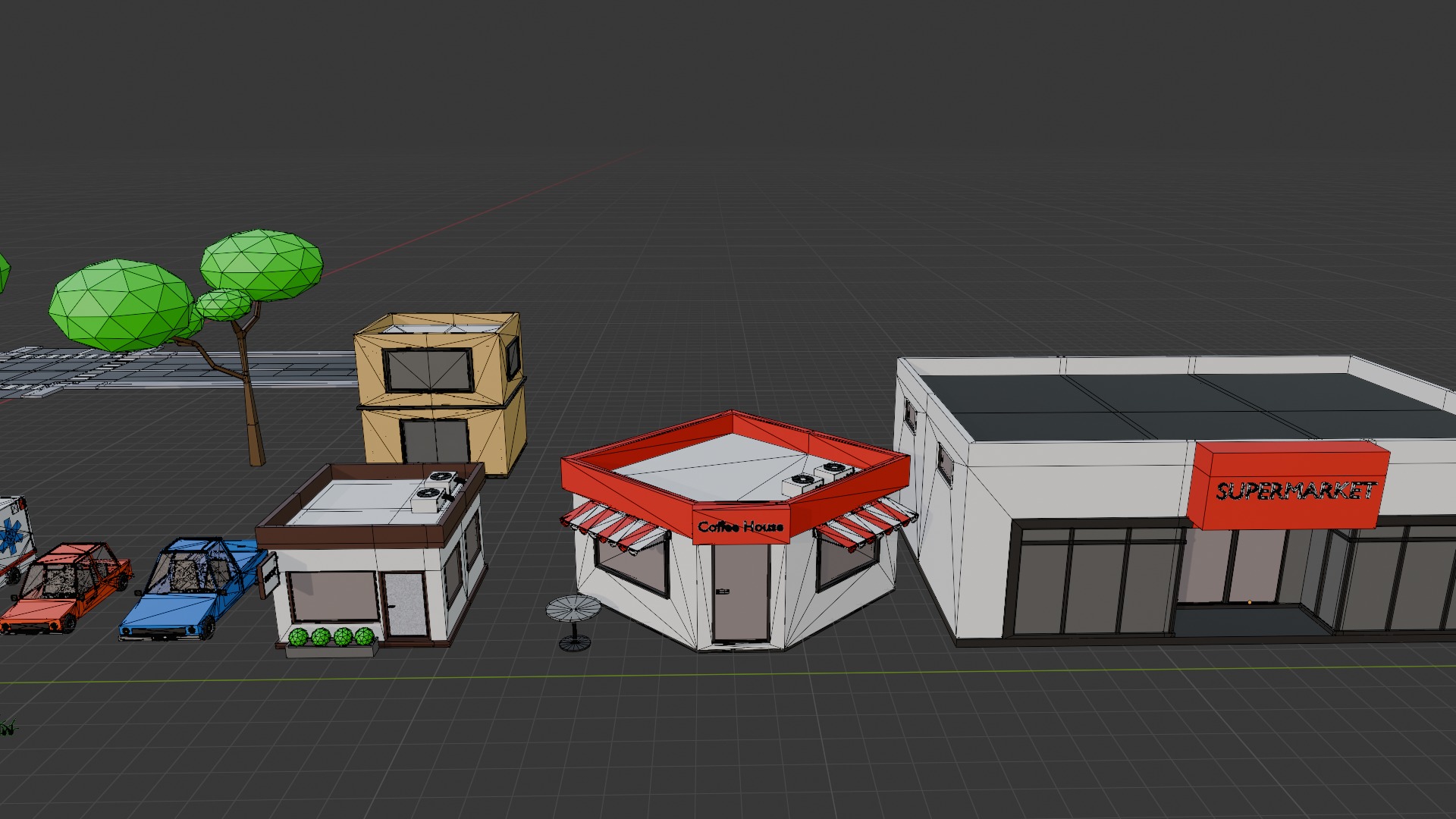 Low Poly Town Pack - GameAssets Low-poly 3D model_14