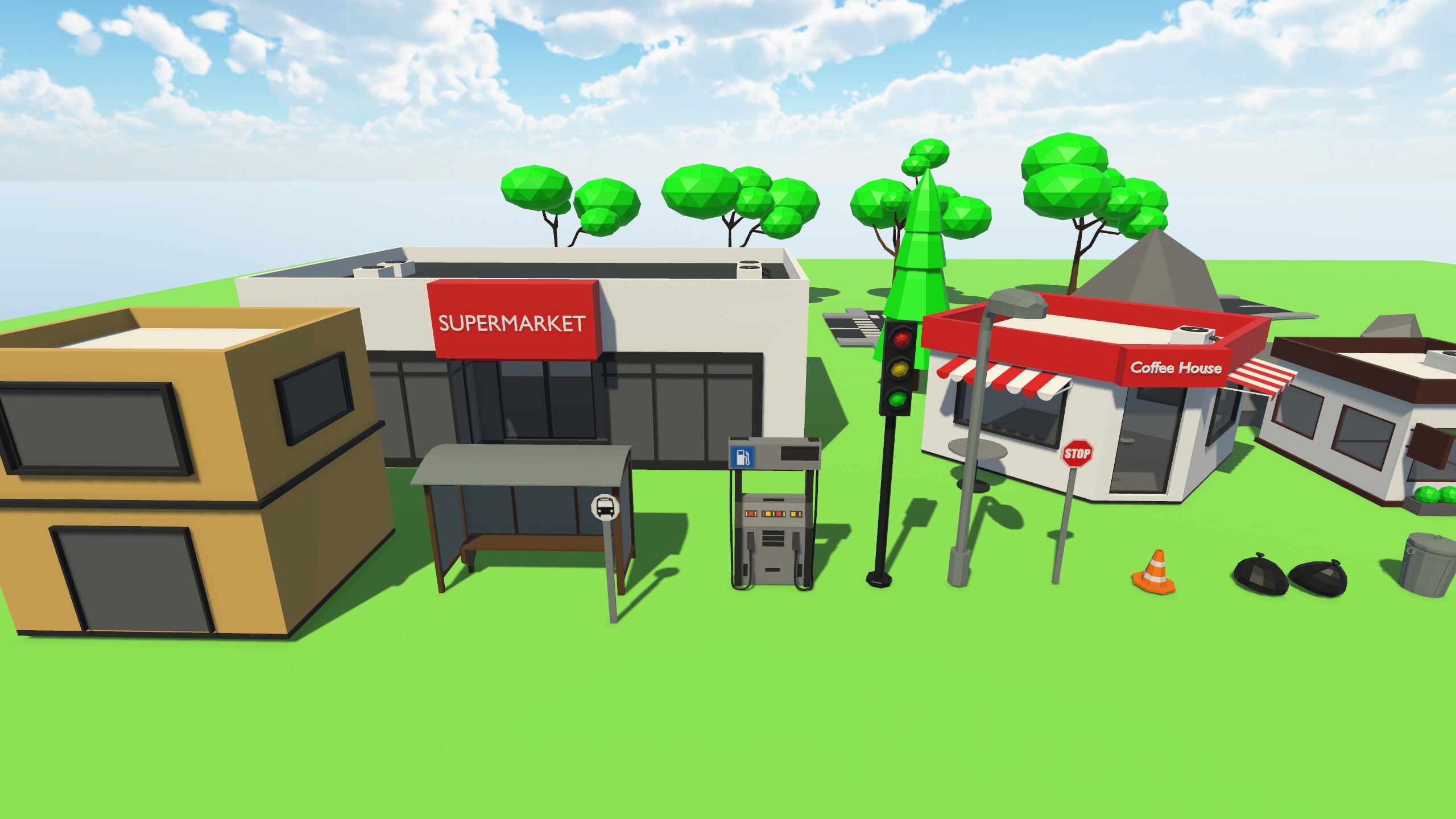 Low Poly Town Pack - GameAssets Low-poly 3D model_5