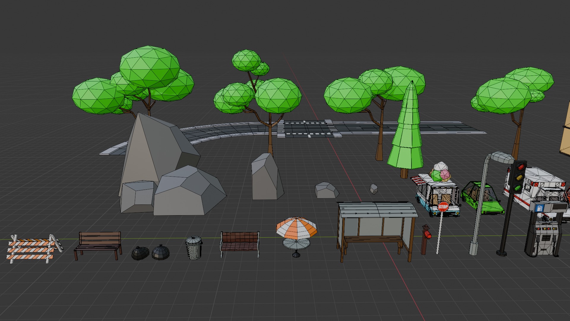 Low Poly Town Pack - GameAssets Low-poly 3D model_13